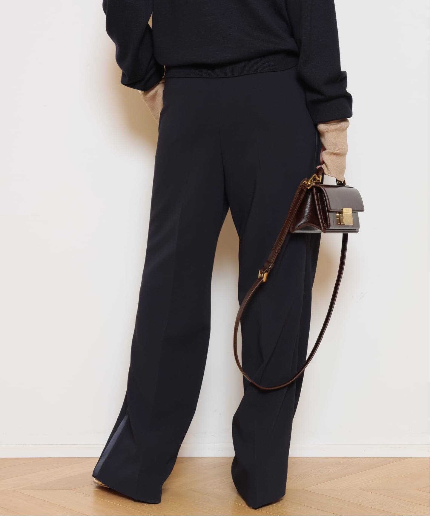 未使用タグ付き　ドゥーズィエムクラス　ジョーゼットパンツ トリアセジョーゼット タキシード パンツ（スラックス）｜MUSE de