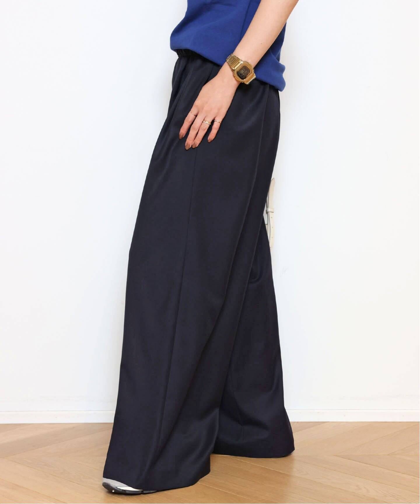 試着のみ未使用ドゥーズィエムクラス SPWOOL パンツ ネイビー34 VICTORIAN SERGE EASY パンツ（スラックス）｜MUSE de Deuxieme Classe