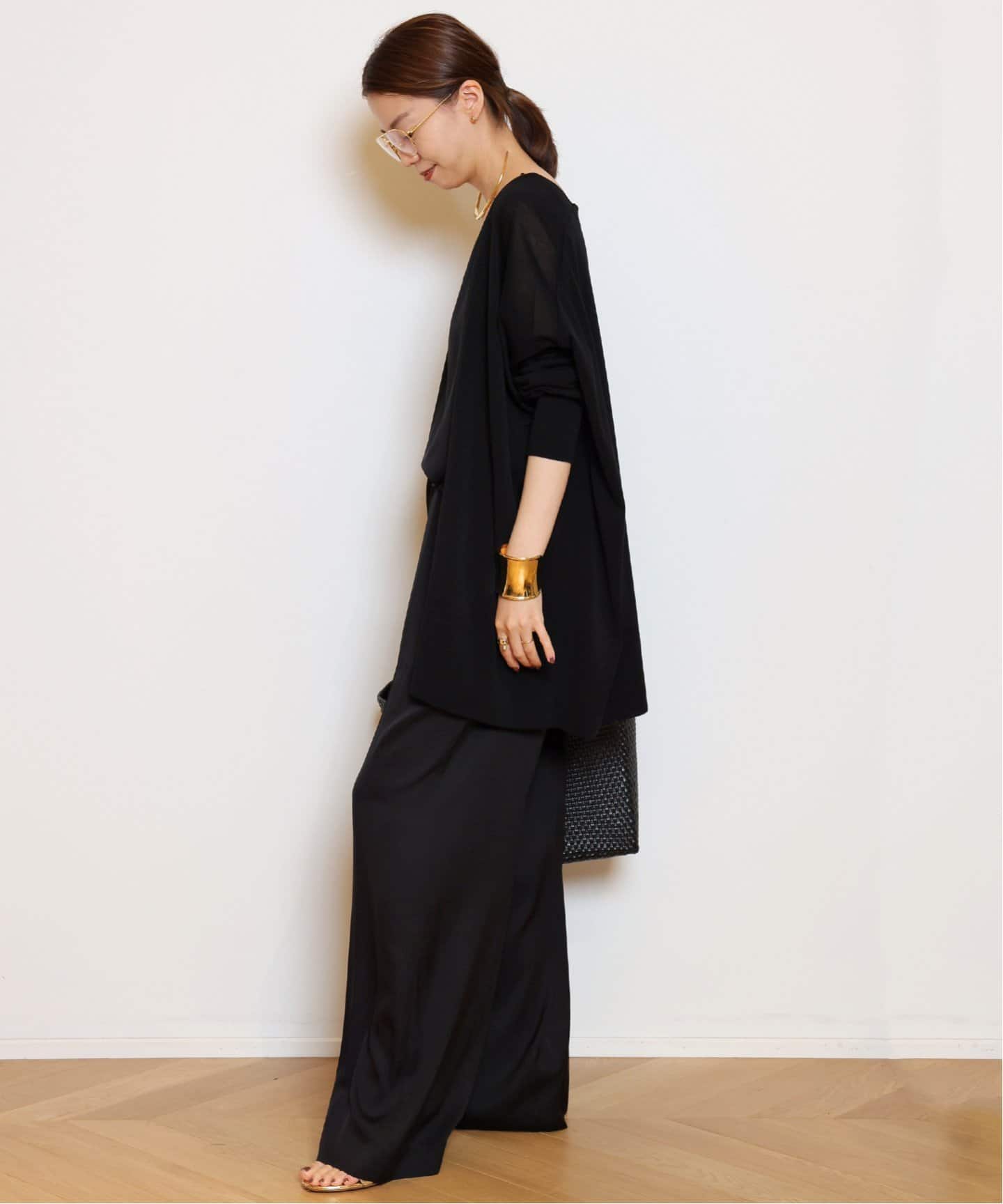 美品✨人気色 ドゥーズィエムクラス SILK SATIN EASY パンツ 黒 美品✨人気色 ドゥーズィエムクラス SILK SATIN EASY パンツ 黒