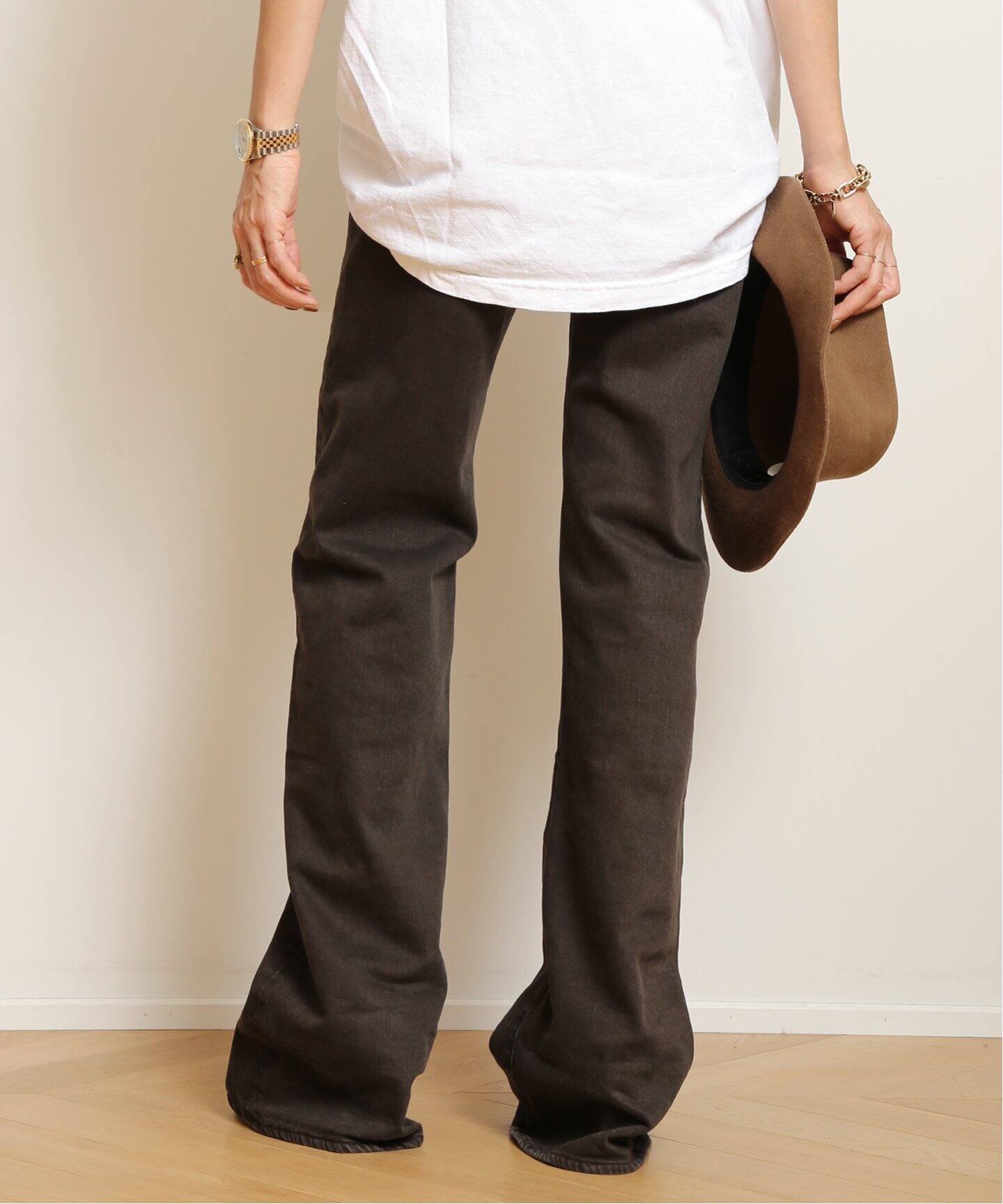 R13/アールサーティーン】 BOY FLARE デニム(BROWN)（デニムパンツ  