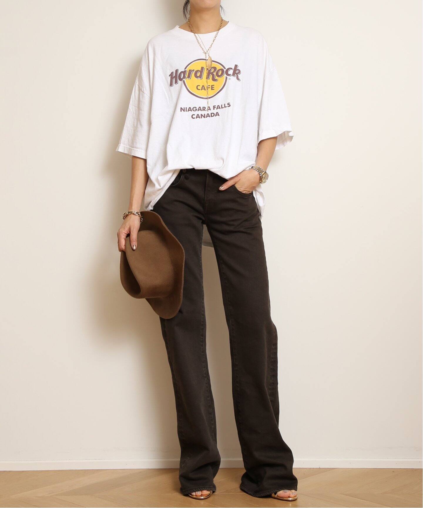 R13/アールサーティーン】 BOY FLARE デニム(BROWN)（デニムパンツ  