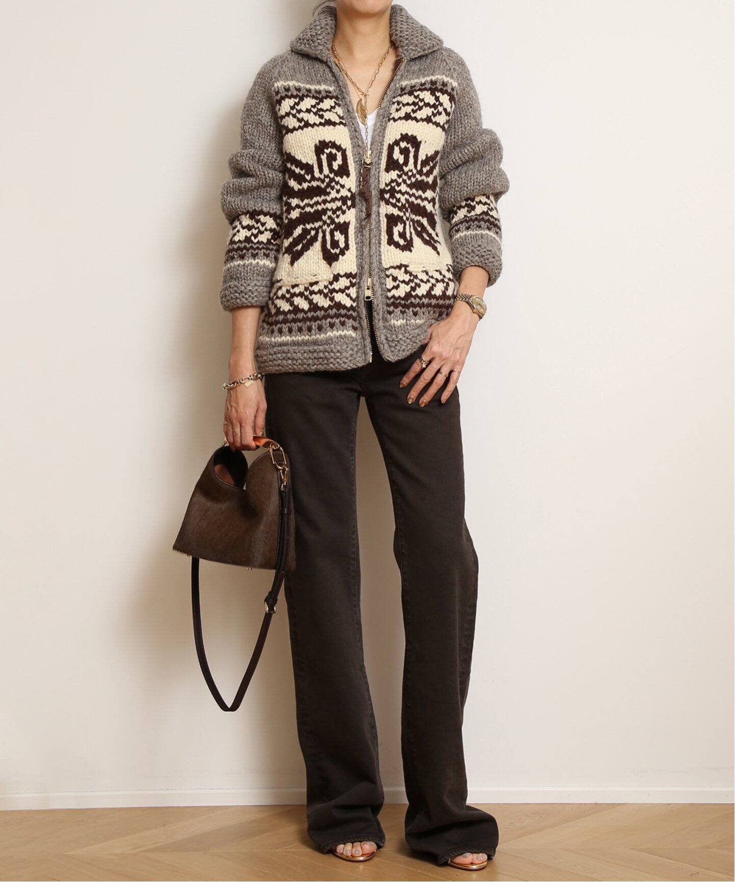 R13/アールサーティーン】 BOY FLARE デニム(BROWN)（デニムパンツ  