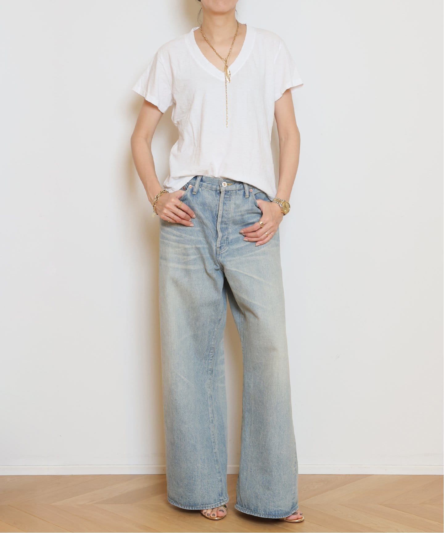 ヘリル　ネップドワイドデニム　美品 ヘリル ネップドワイドデニム 美品