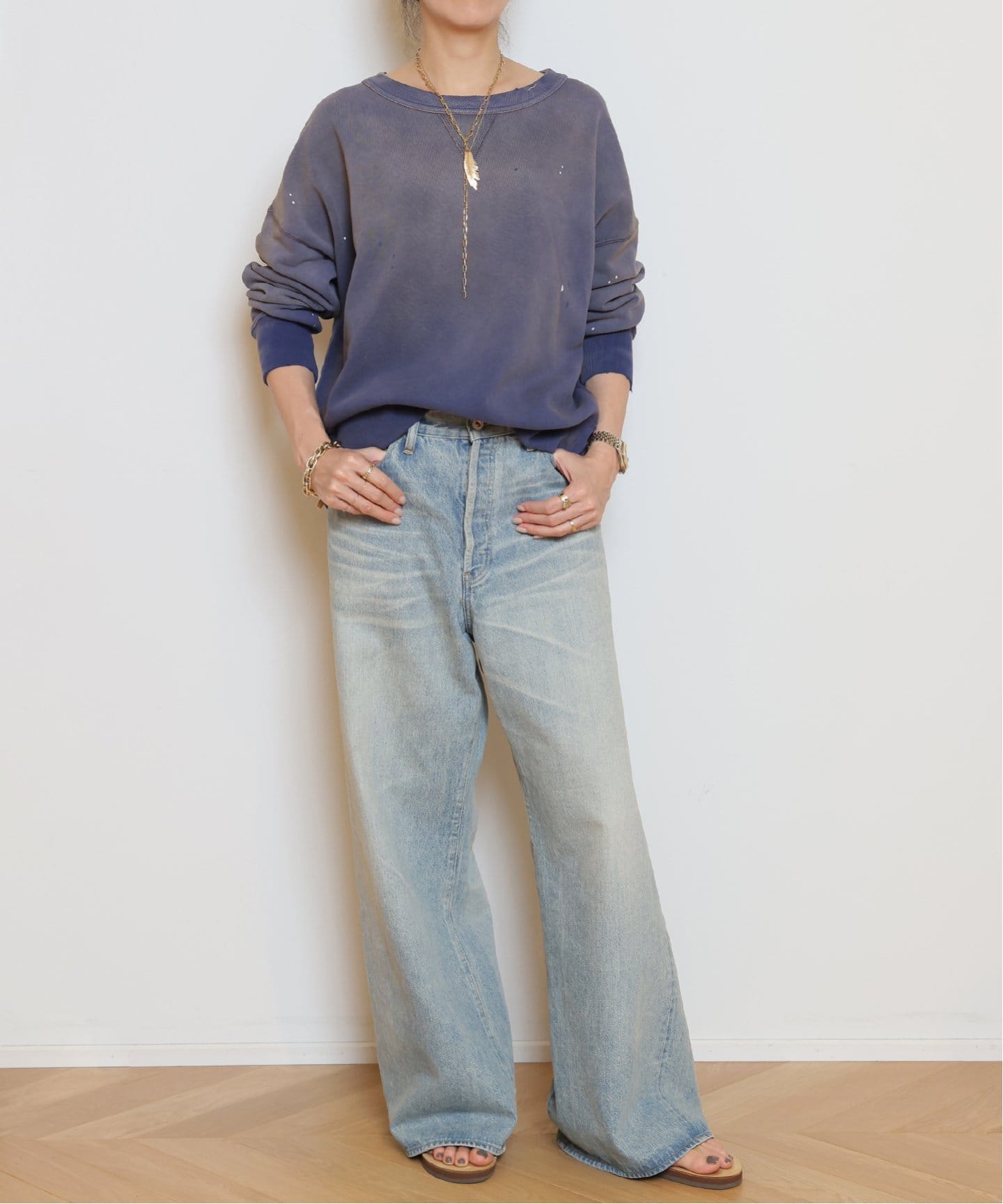 最終お値下げ！新品！HERILLヘリル HL DENIM WIDE　ワイドデニム HERILL/ヘリル】HL DENIM WIDE パンツ（デニムパンツ・ジーンズ