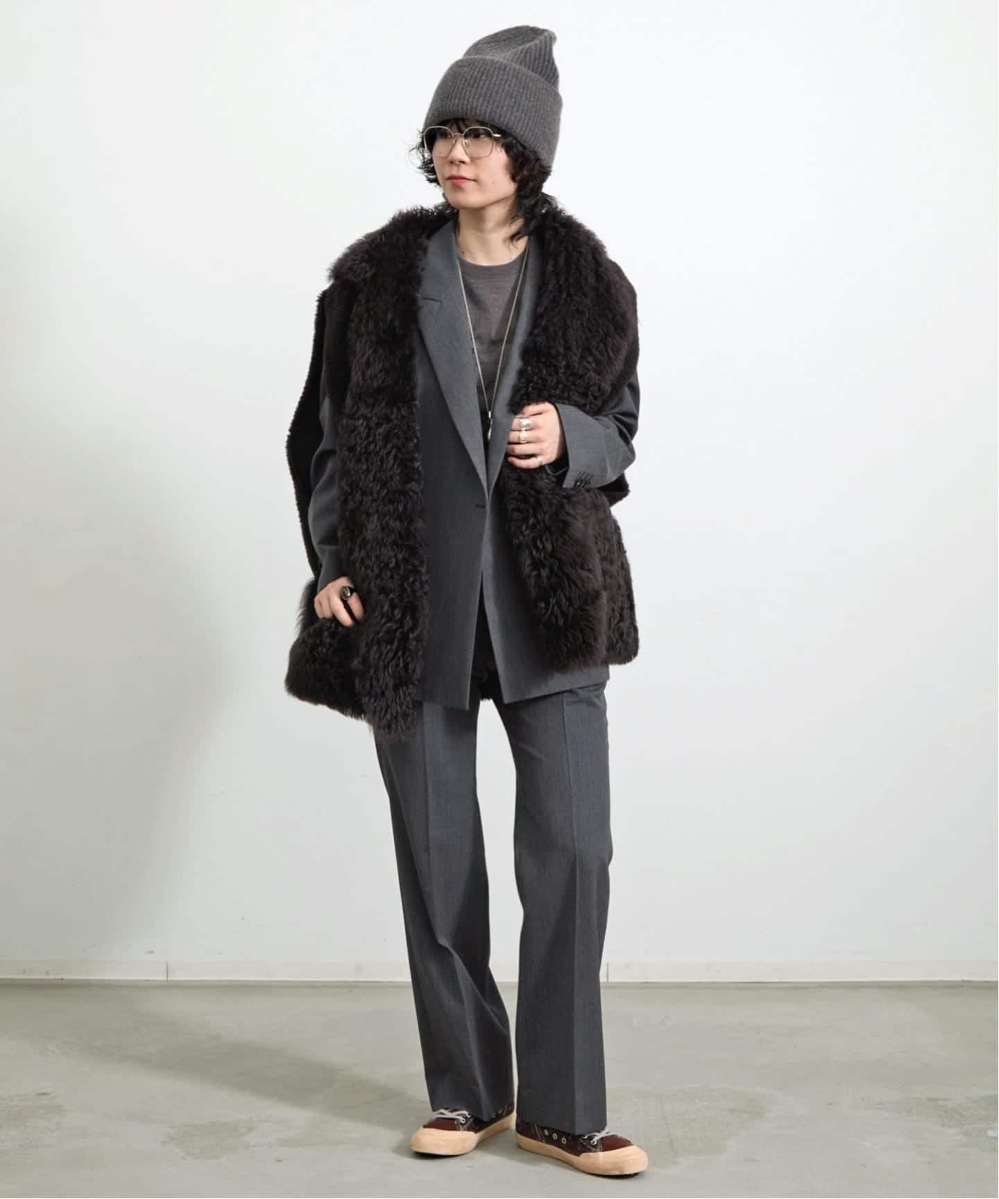L'Appartement Relax Pants グレー　サイズ38 SEMI-FLARED PANTS（スラックス）｜L'Appartement（アパルトモン