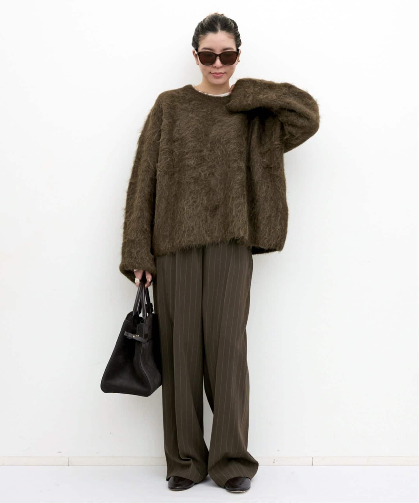 TOTEME/トーテム】 WIDE PINSTRIPED TROUSERS（スラックス）｜L