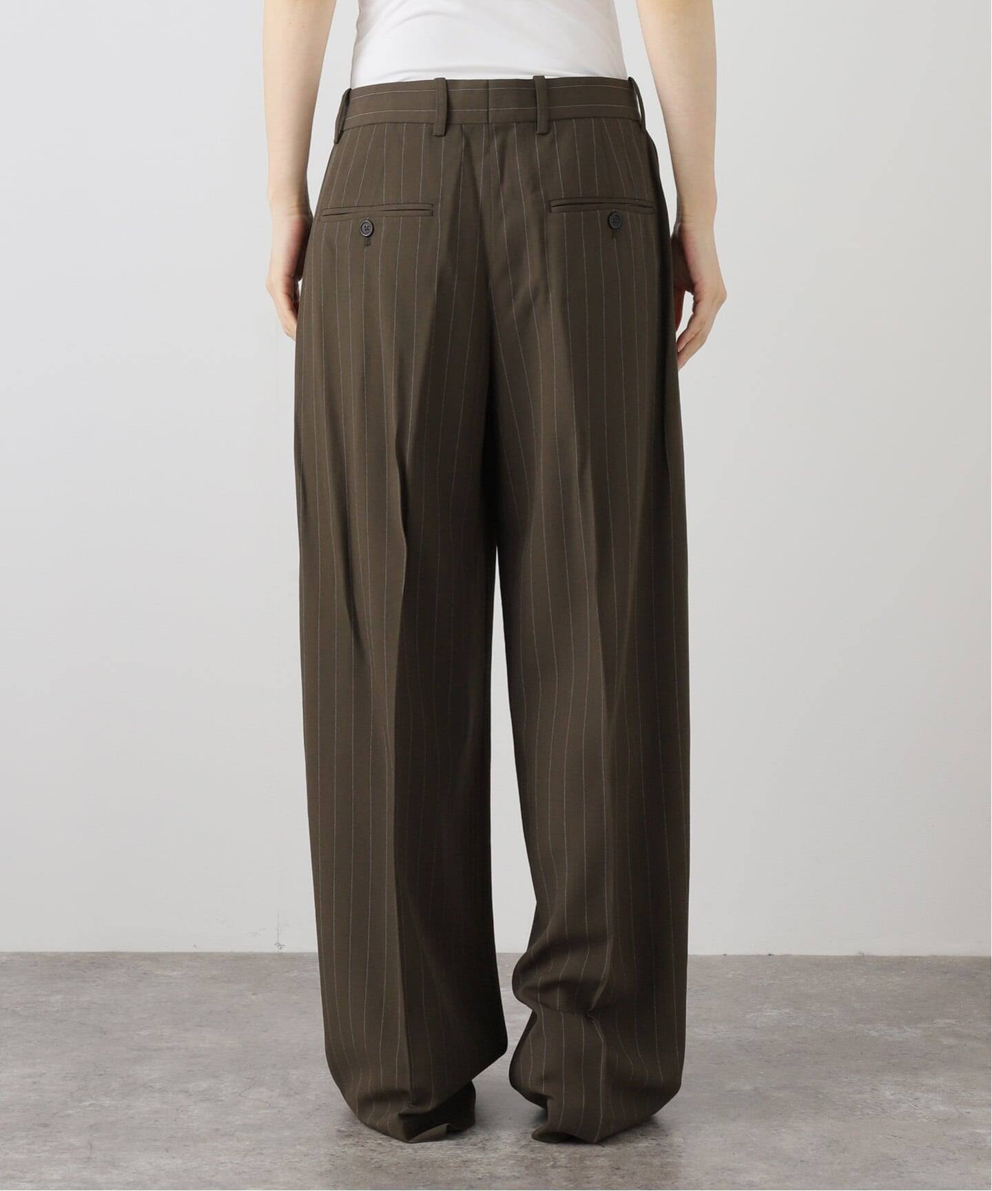 TOTEME/トーテム】 WIDE PINSTRIPED TROUSERS（スラックス）｜L