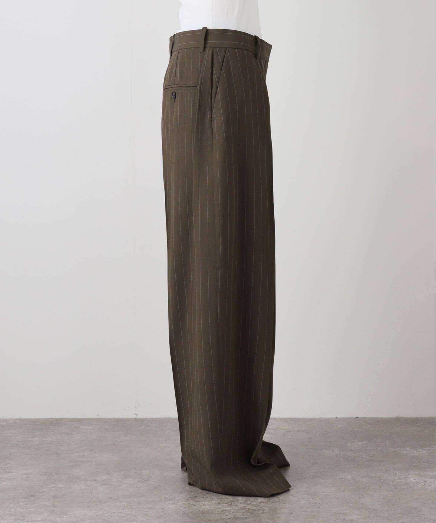 TOTEME/トーテム】 WIDE PINSTRIPED TROUSERS（スラックス）｜L