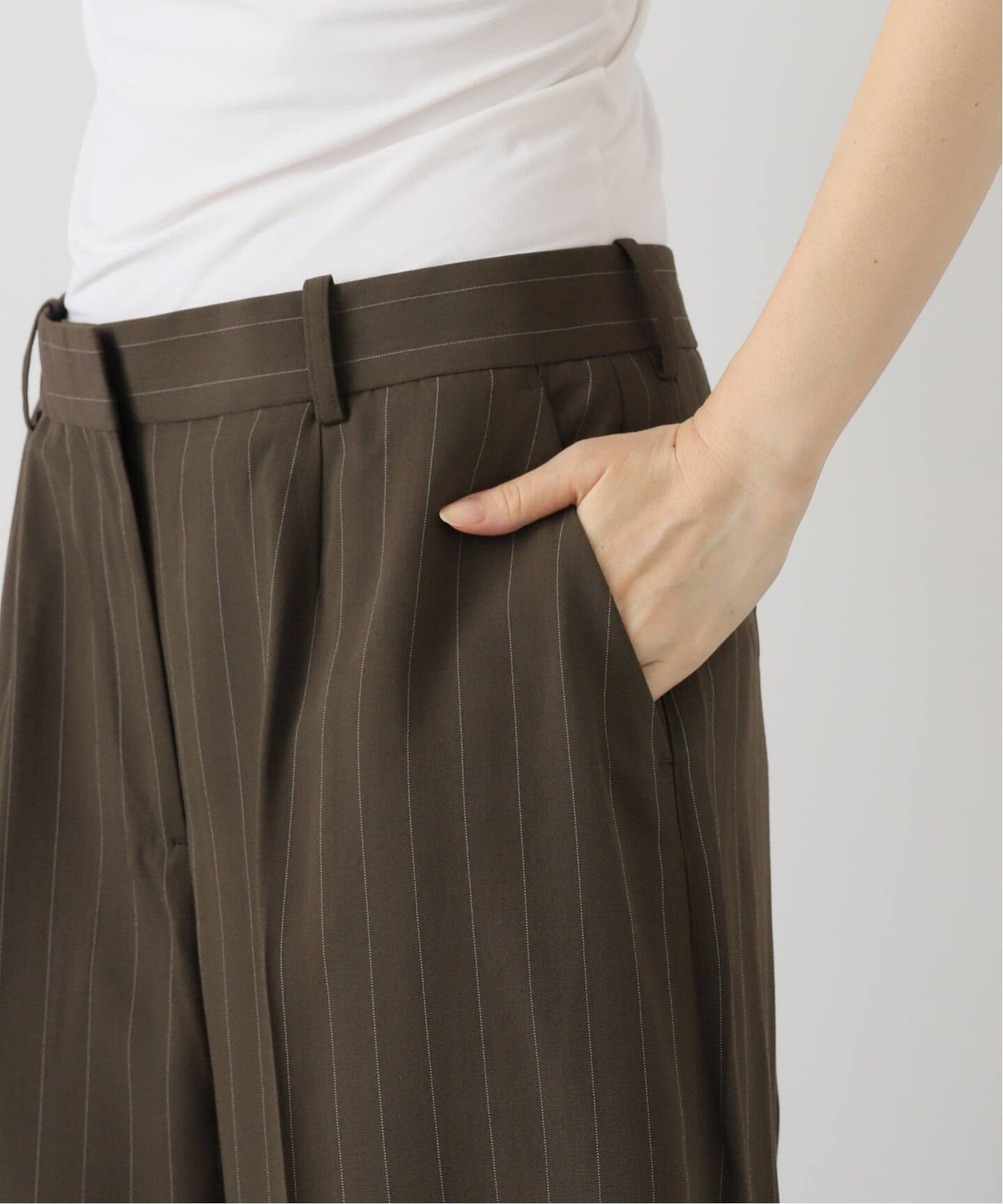 TOTEME/トーテム】 WIDE PINSTRIPED TROUSERS（スラックス）｜L