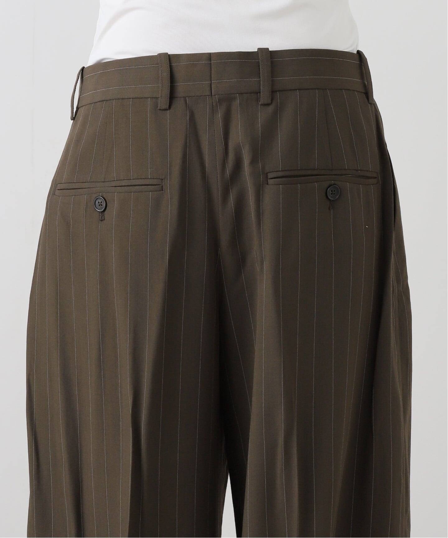 TOTEME/トーテム】 WIDE PINSTRIPED TROUSERS（スラックス）｜L