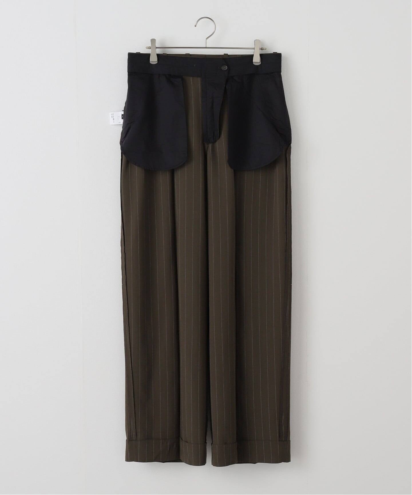 TOTEME/トーテム】 WIDE PINSTRIPED TROUSERS（スラックス）｜L