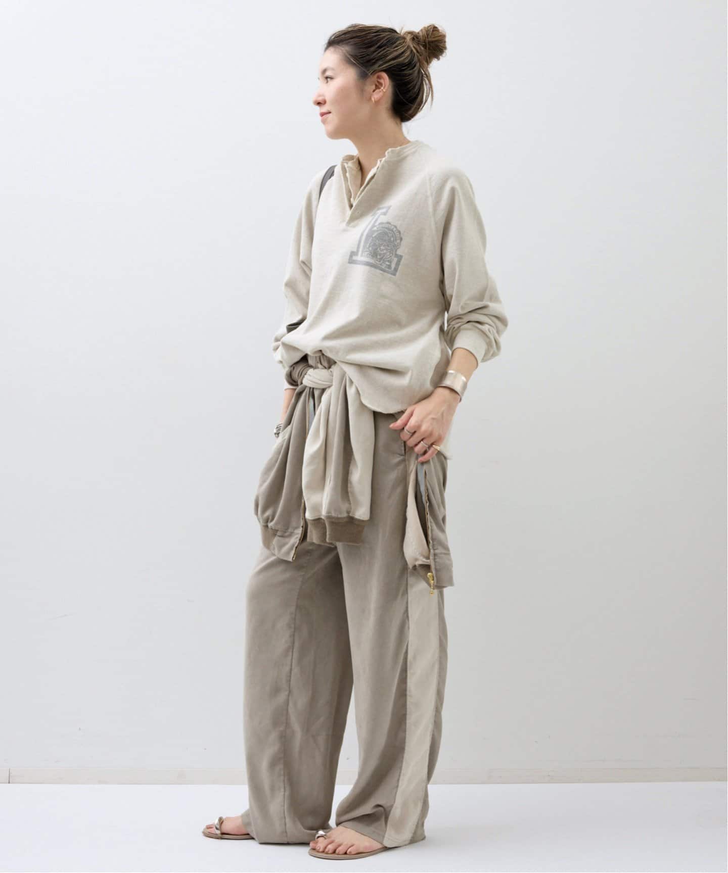 l*u様 アパルトモン REMI RELIEF レミ レリーフ VERMONT REMI RELIEF/レミ レリーフ】 W TUCK HENLEY NECK LONGSLEEVE