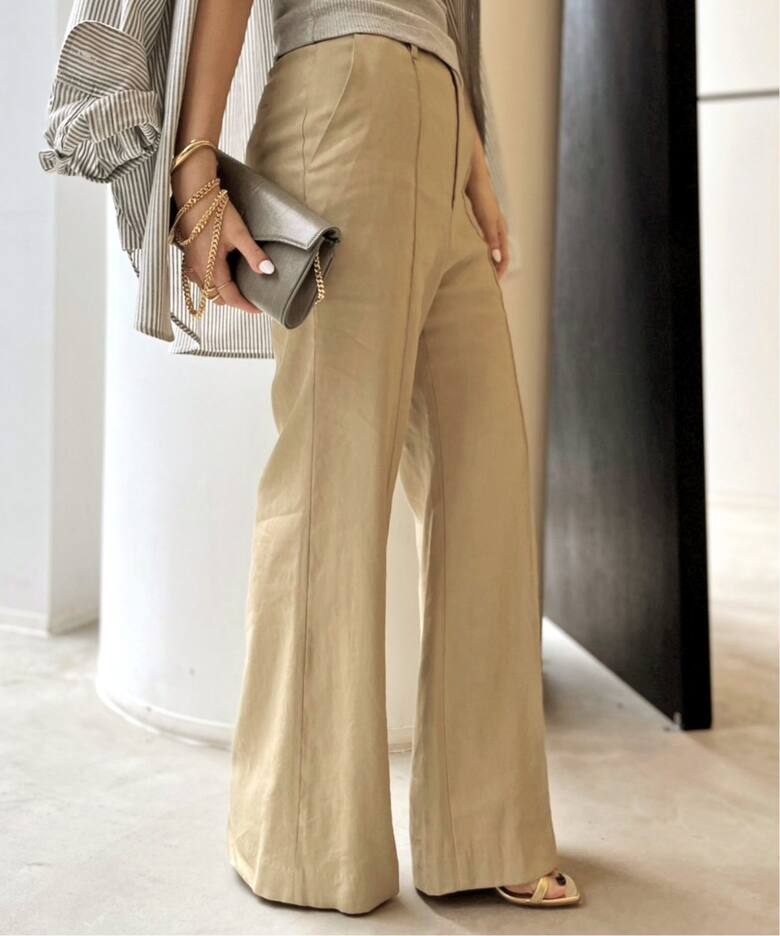 LISIERE LINEN STRETCH PANTS（スラックス）｜L