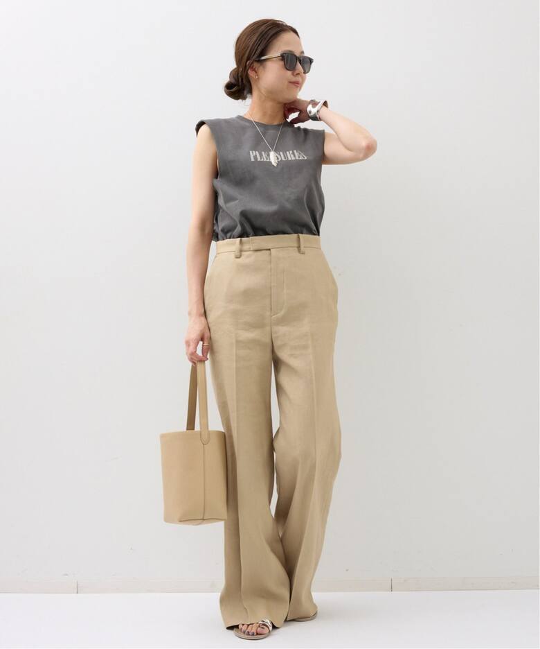 LISIERE LINEN STRETCH PANTS（スラックス）｜L
