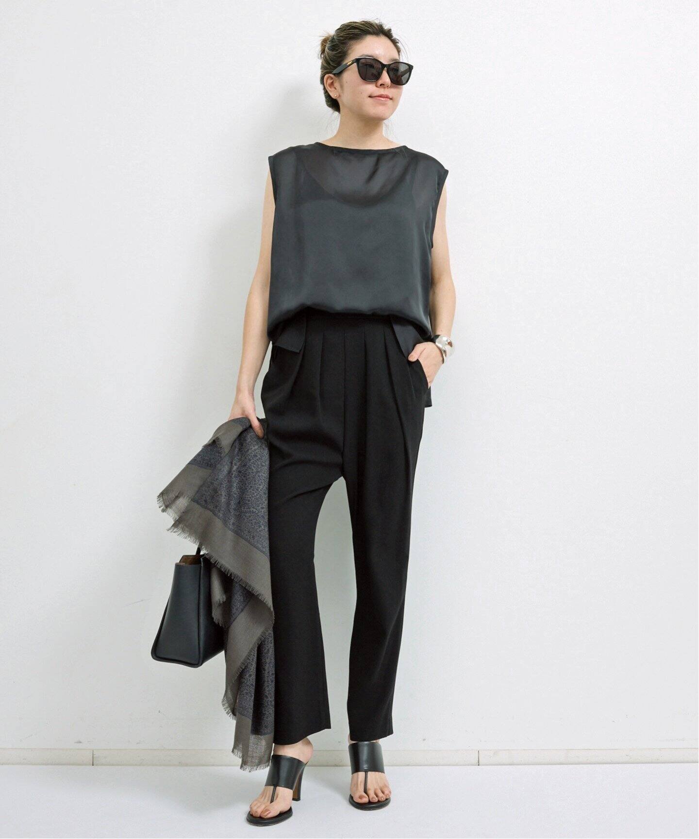 L'Appartement別注 コルピエロ　ドレスパンツ　ブラック　サイズ36 Col Perrot/コル ピエロ】EASY TAPERED PANTS（その他パンツ）｜L