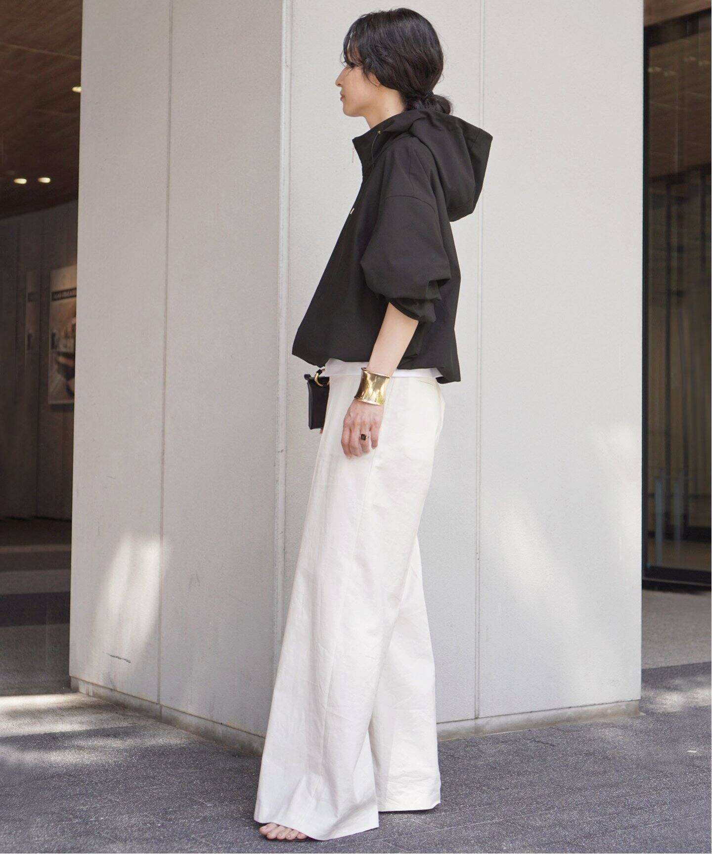 AP STUDIO〉コットンナイロンワイドパンツ/38 デュアルワイド