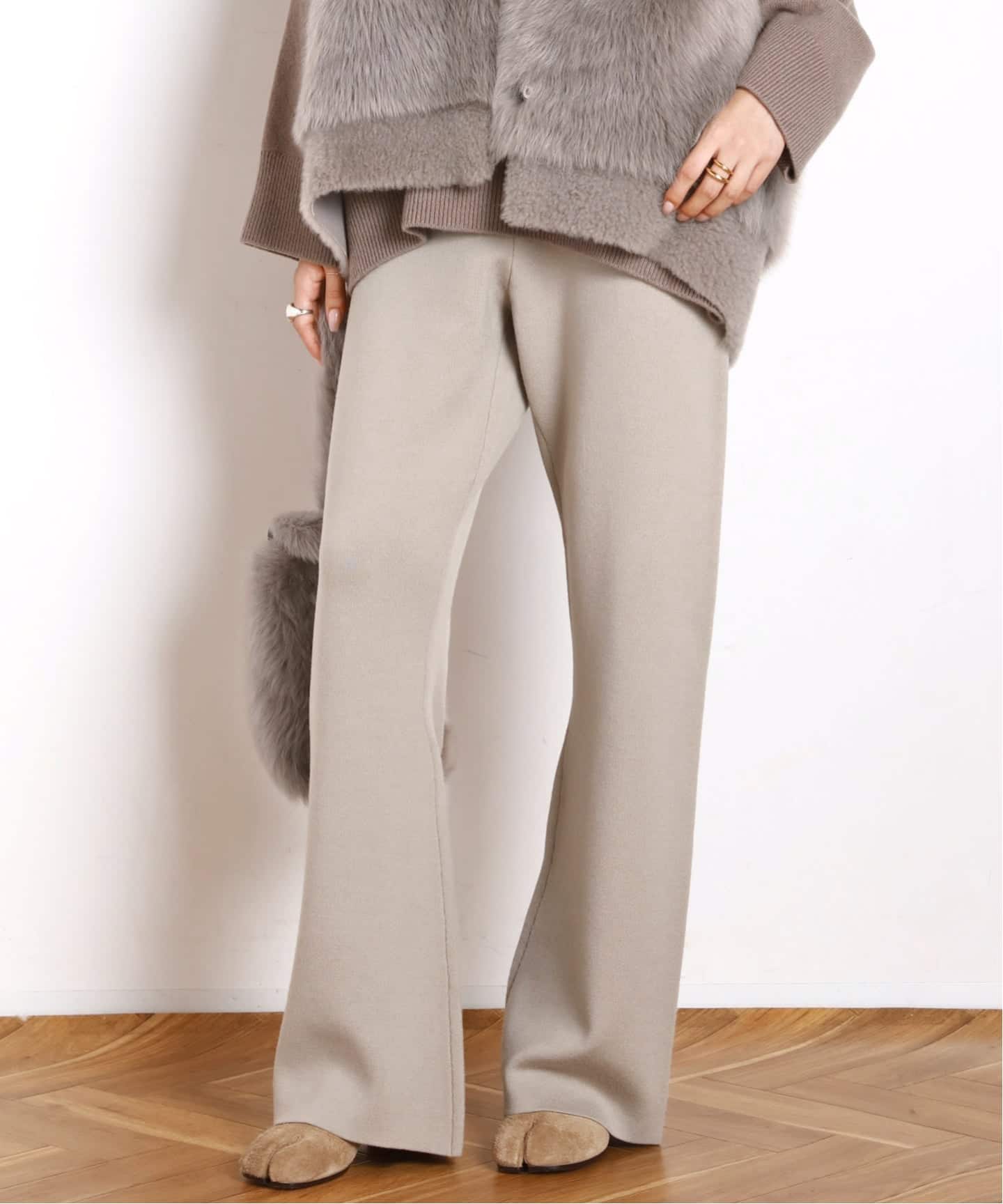 極美品　AP STUDIO　エーピーストゥディオ スムージーニット　ブラウン スムージーニットパンツ（スラックス）｜AP STUDIO（エーピー