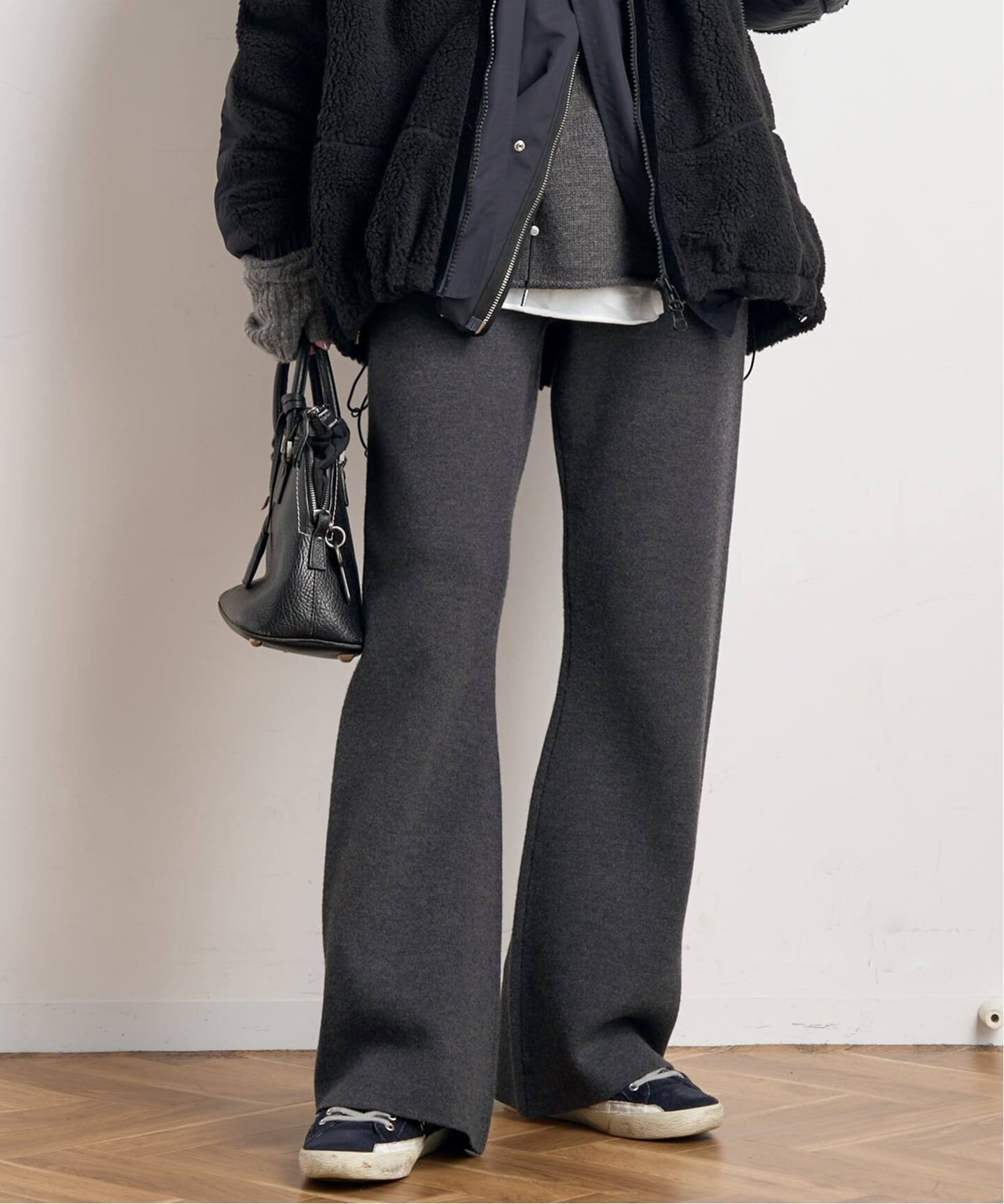 美品　AP STUDIO　エーピーストゥディオ　スムージーニットパンツ　ブラック New スムージーニットパンツ（その他パンツ）｜AP STUDIO（エーピー