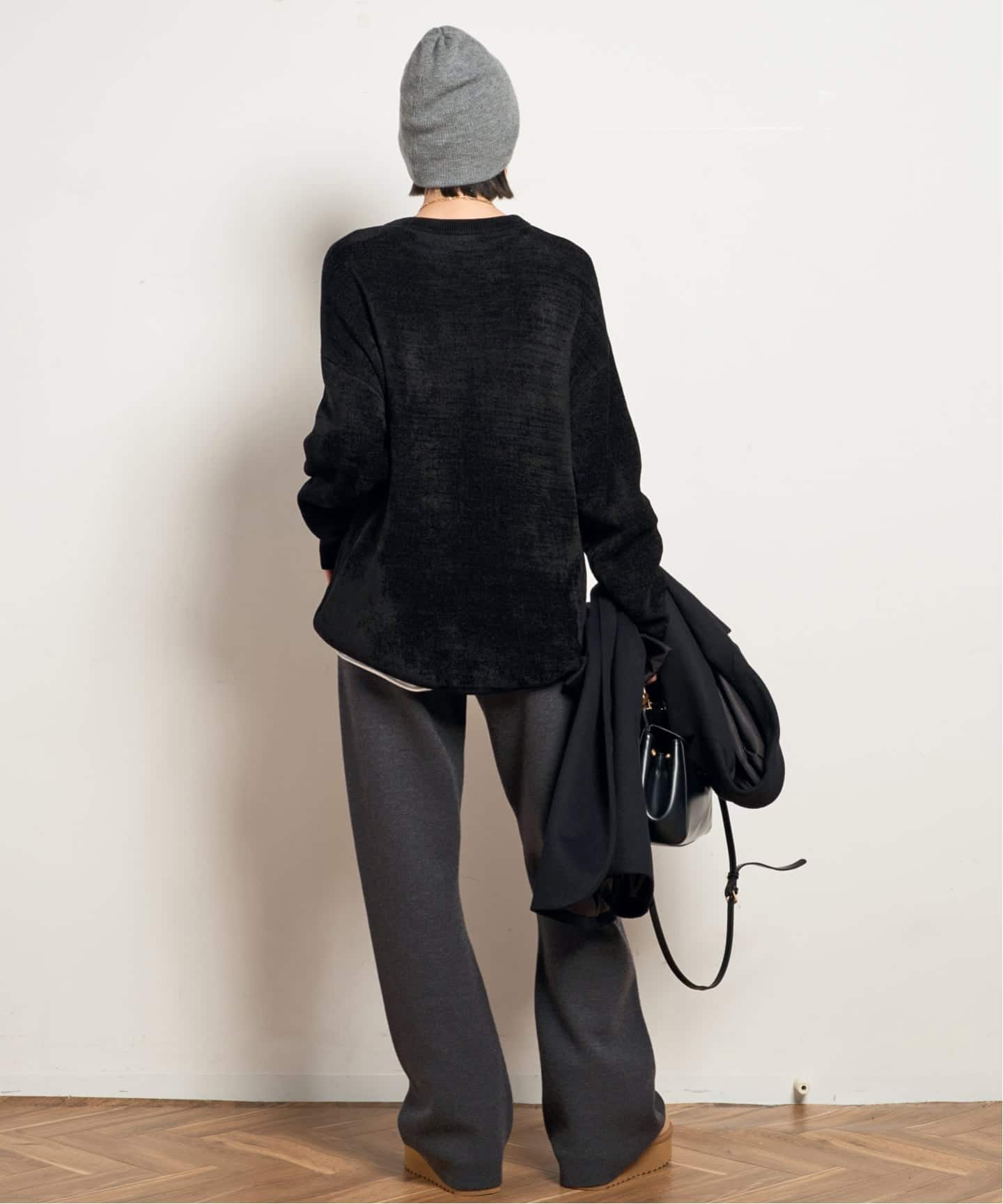 美品　AP STUDIO　エーピーストゥディオ　スムージーニットパンツ　ブラック New スムージーニットパンツ（その他パンツ）｜AP STUDIO（エーピー