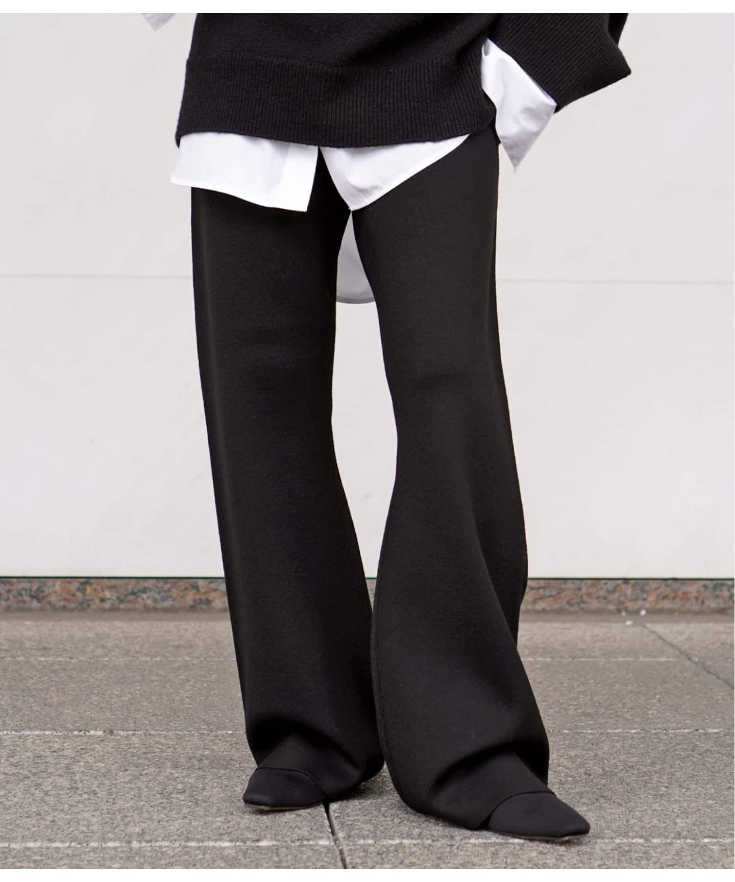 美品　AP STUDIO　エーピーストゥディオ　スムージーニットパンツ　ブラック New スムージーニットパンツ（その他パンツ）｜AP STUDIO（エーピー