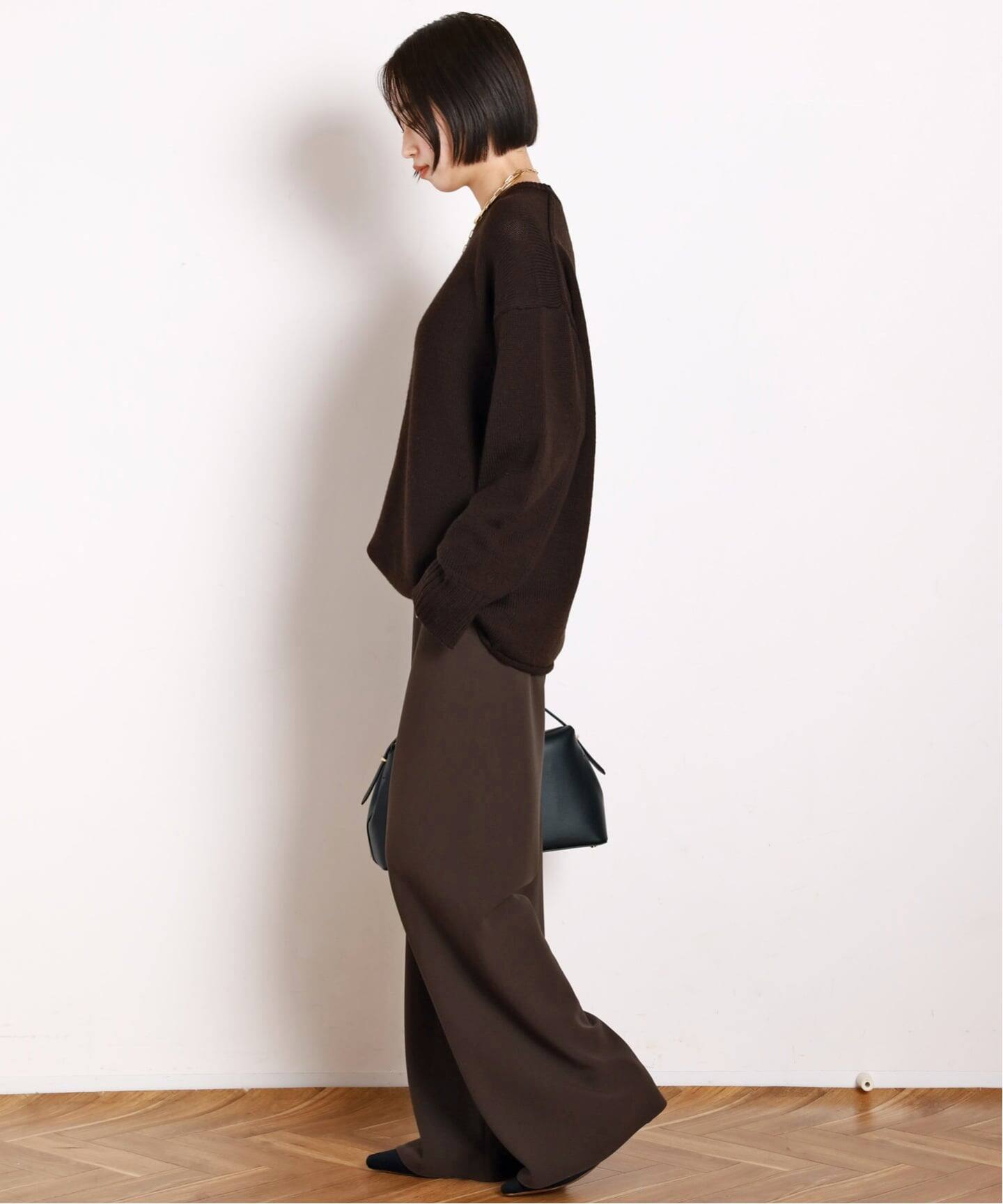 追加エラスティックパンツ(ブラウン）（スラックス）｜AP STUDIO