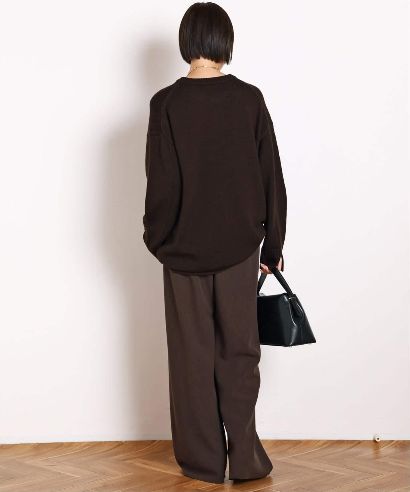 追加エラスティックパンツ(ブラウン）（スラックス）｜AP STUDIO