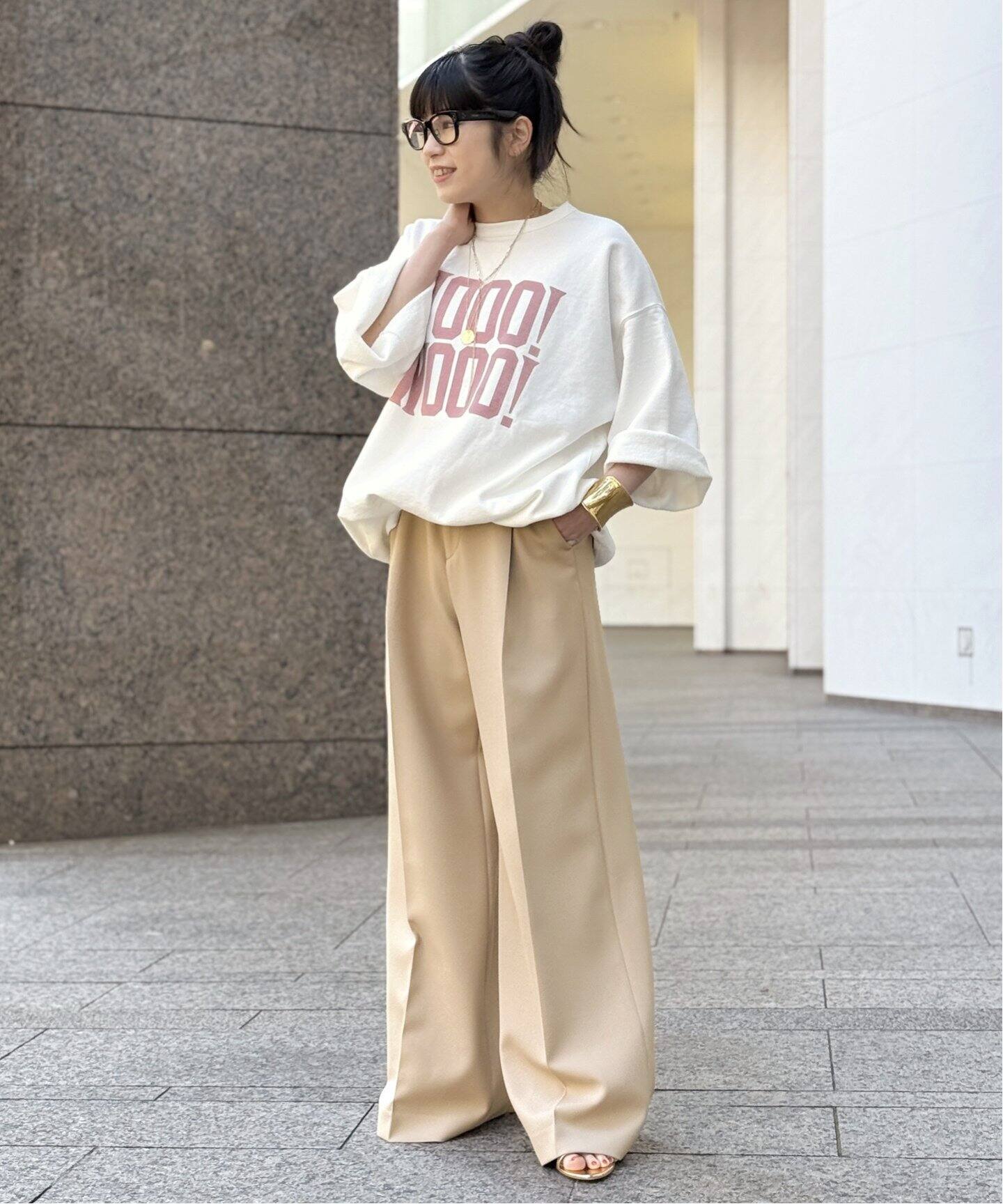 ダブルクロスワイドパンツ（スラックス）｜AP STUDIO（エーピー