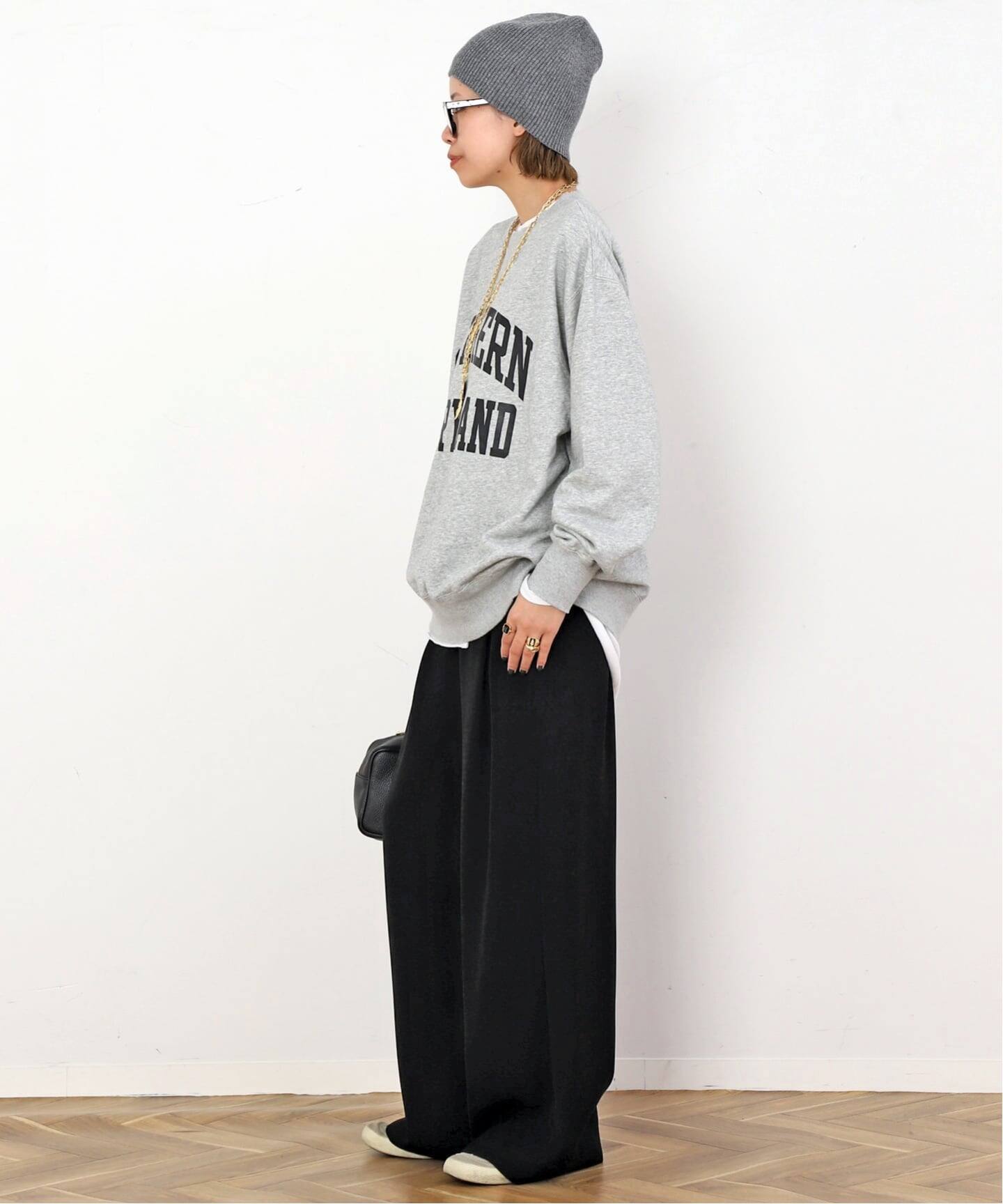 APスタジオくるぶし丈ワイドパンツblack イージーワイドパンツ（スラックス）｜AP STUDIO（エーピー