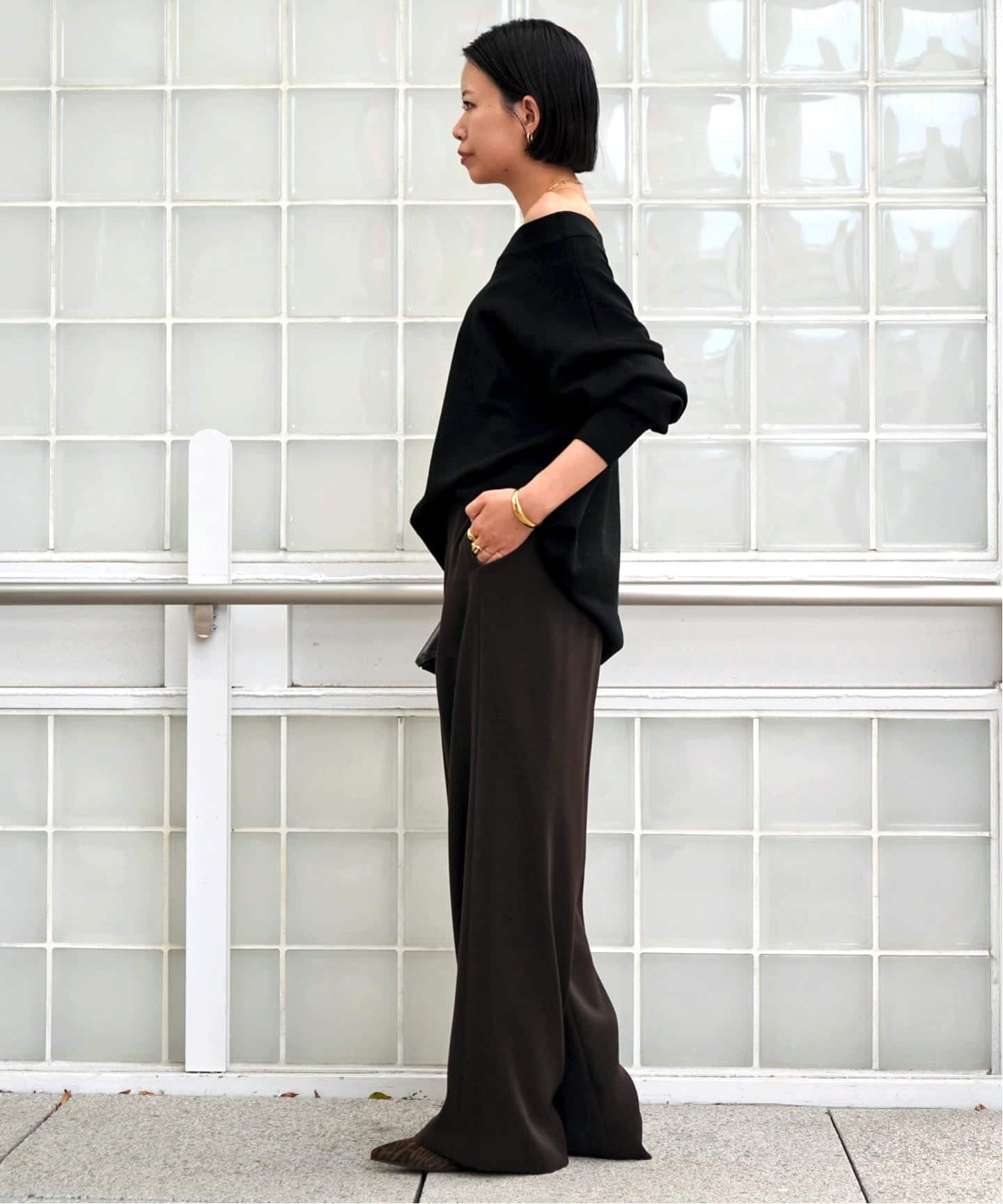 〈AP STUDIO〉コットンナイロンワイドパンツ/38 コットンナイロンワイドパンツ（その他パンツ）｜AP STUDIO（エーピー