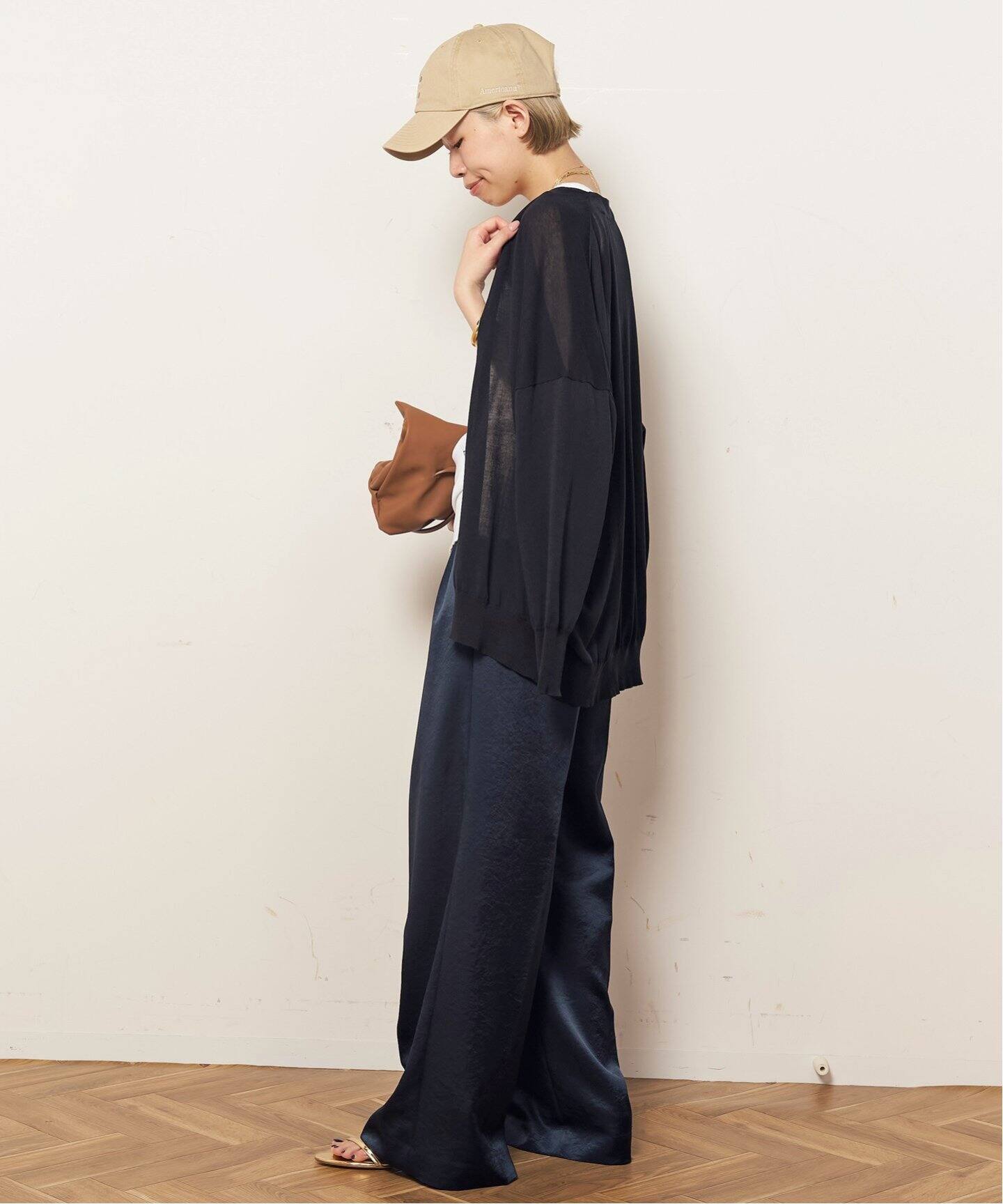 AP STUDIO 2024SS ライトサテンパンツ 38 ネイビー 美品｜Yahoo