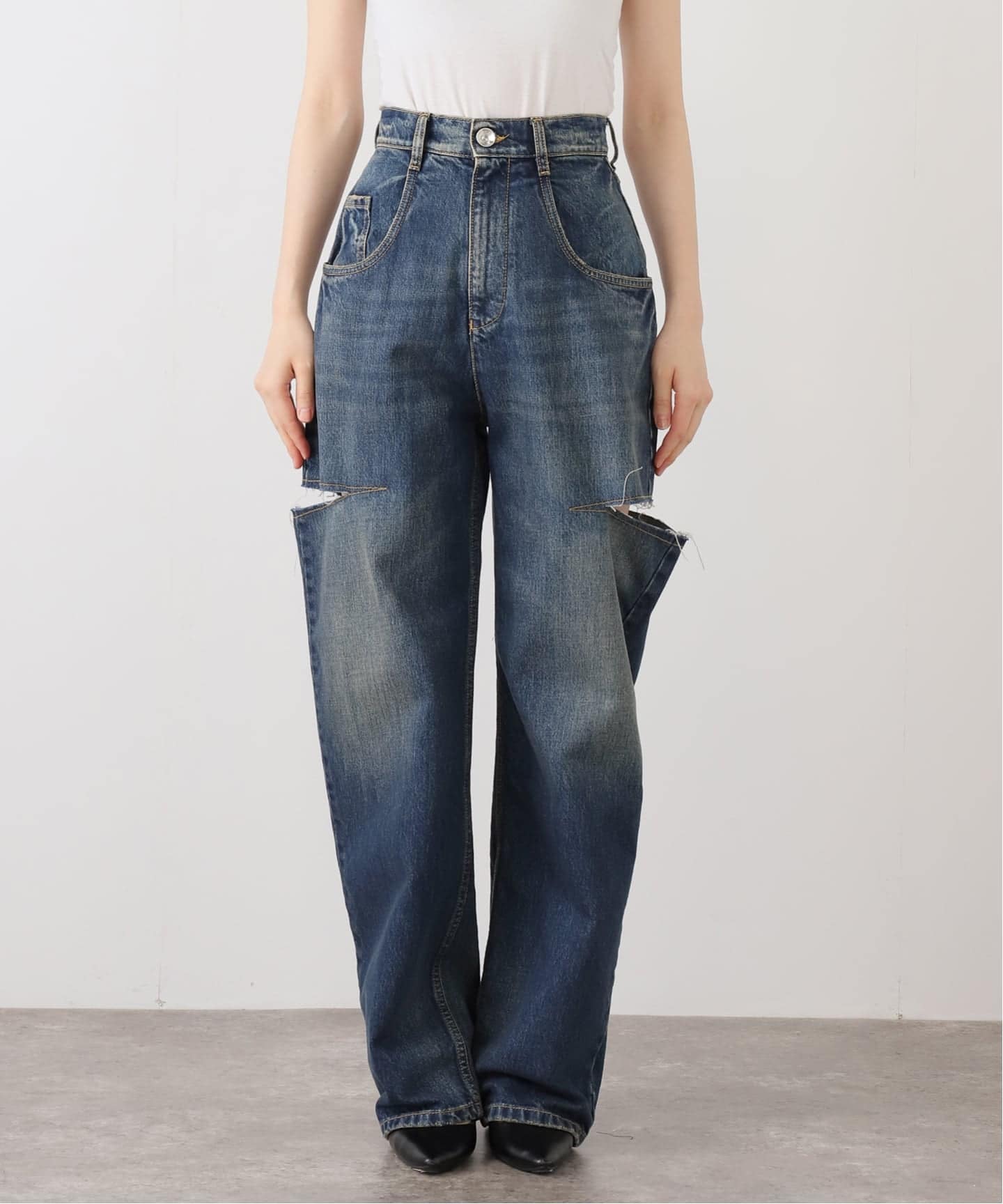 【美品】Maison Margiela 5 pockets cut outデニム Maison Margiela/メゾン マルジェラ】5-pocket cut off denim（デニム