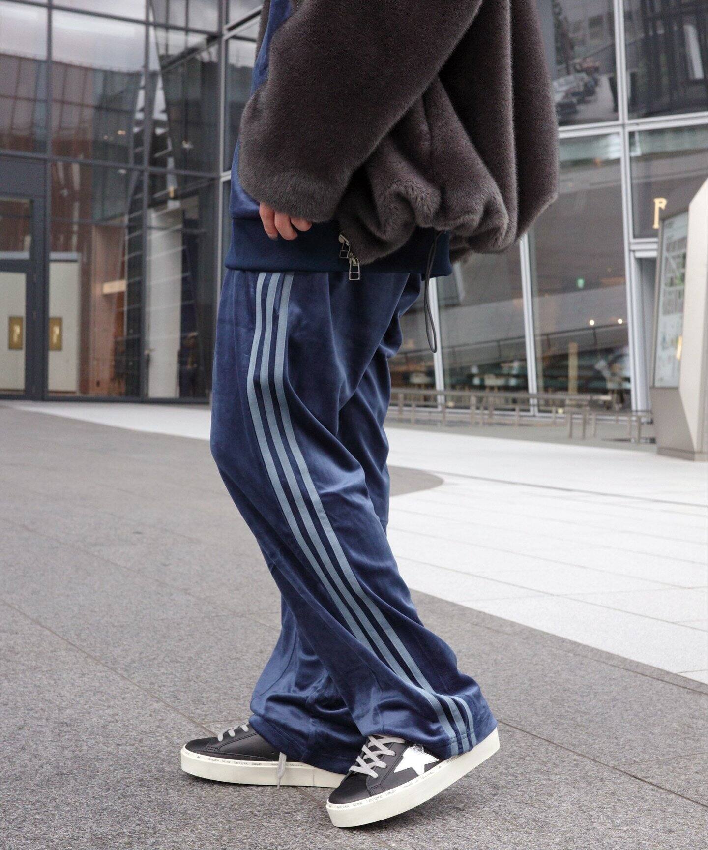 adidas アディダス トラックジャケット セットアップ ベロア 黒 （激  