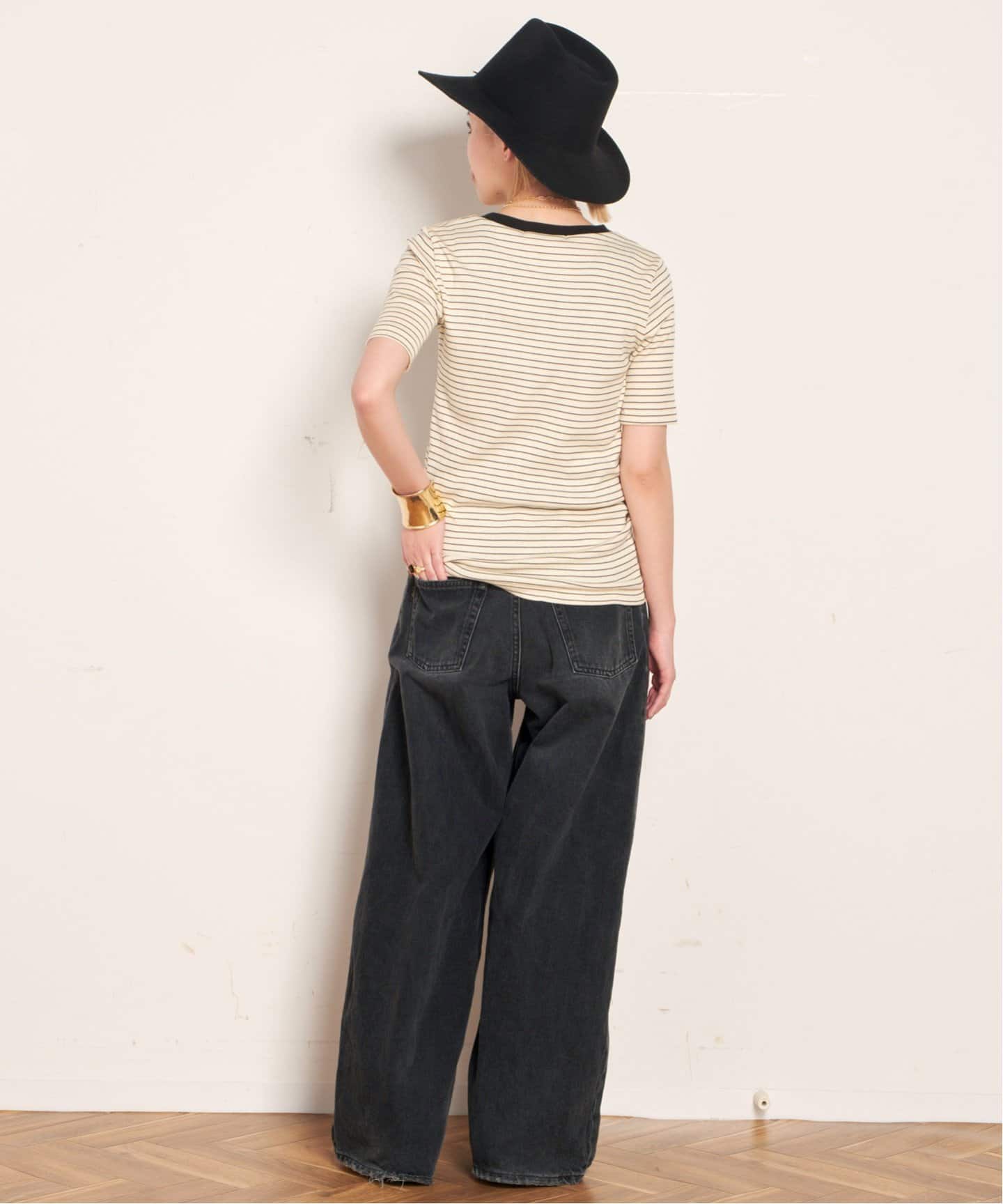 【美品】HAIKURE/ハイクル　BETHANY ワイド デニムパンツ　ブラック HAIKURE/ハイクル】BETHANY Black(wide leg)（デニムパンツ