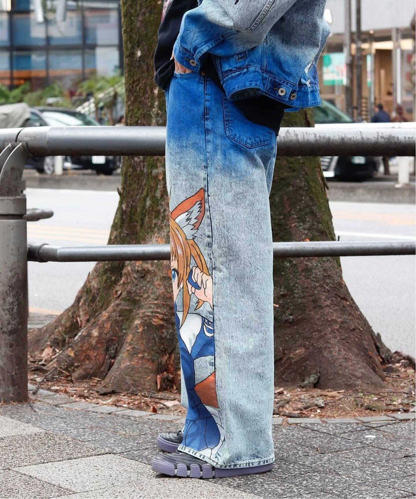 doublet / ダブレット】ANIME HAND-PAINTING DENIM PANTS（デニム 