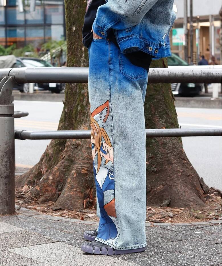 doublet / ダブレット】ANIME HAND-PAINTING DENIM PANTS（デニム 