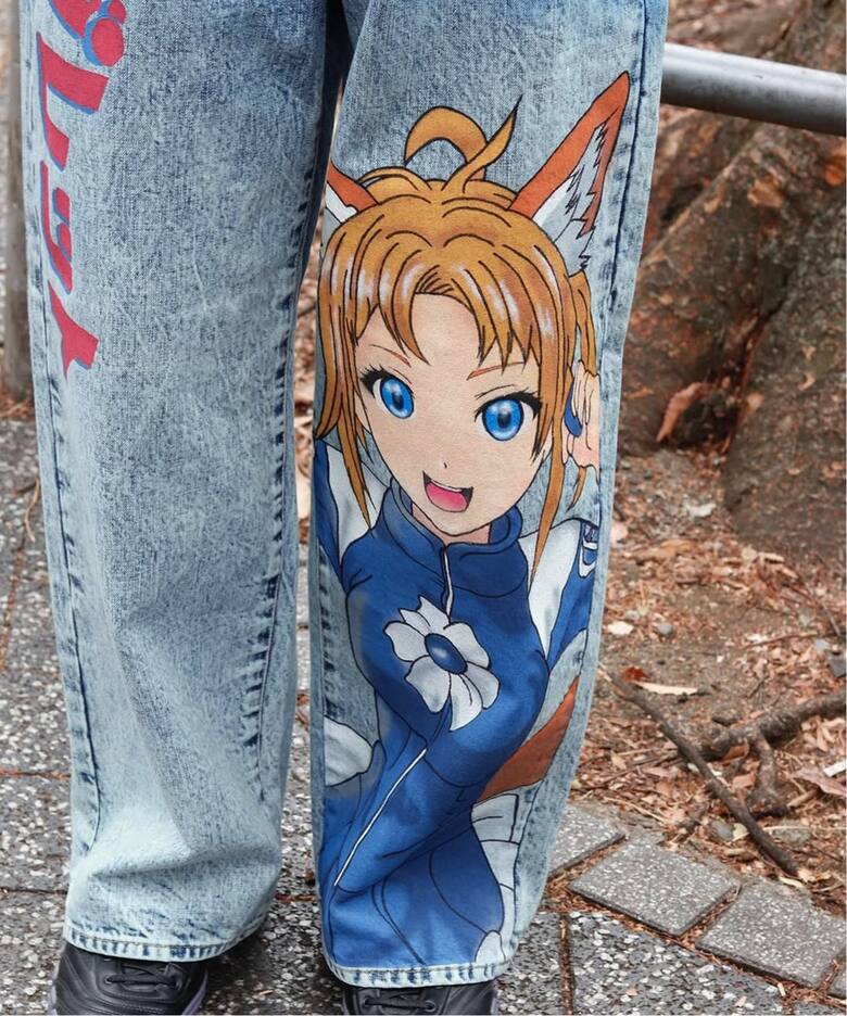 doublet / ダブレット】ANIME HAND-PAINTING DENIM PANTS（デニム 
