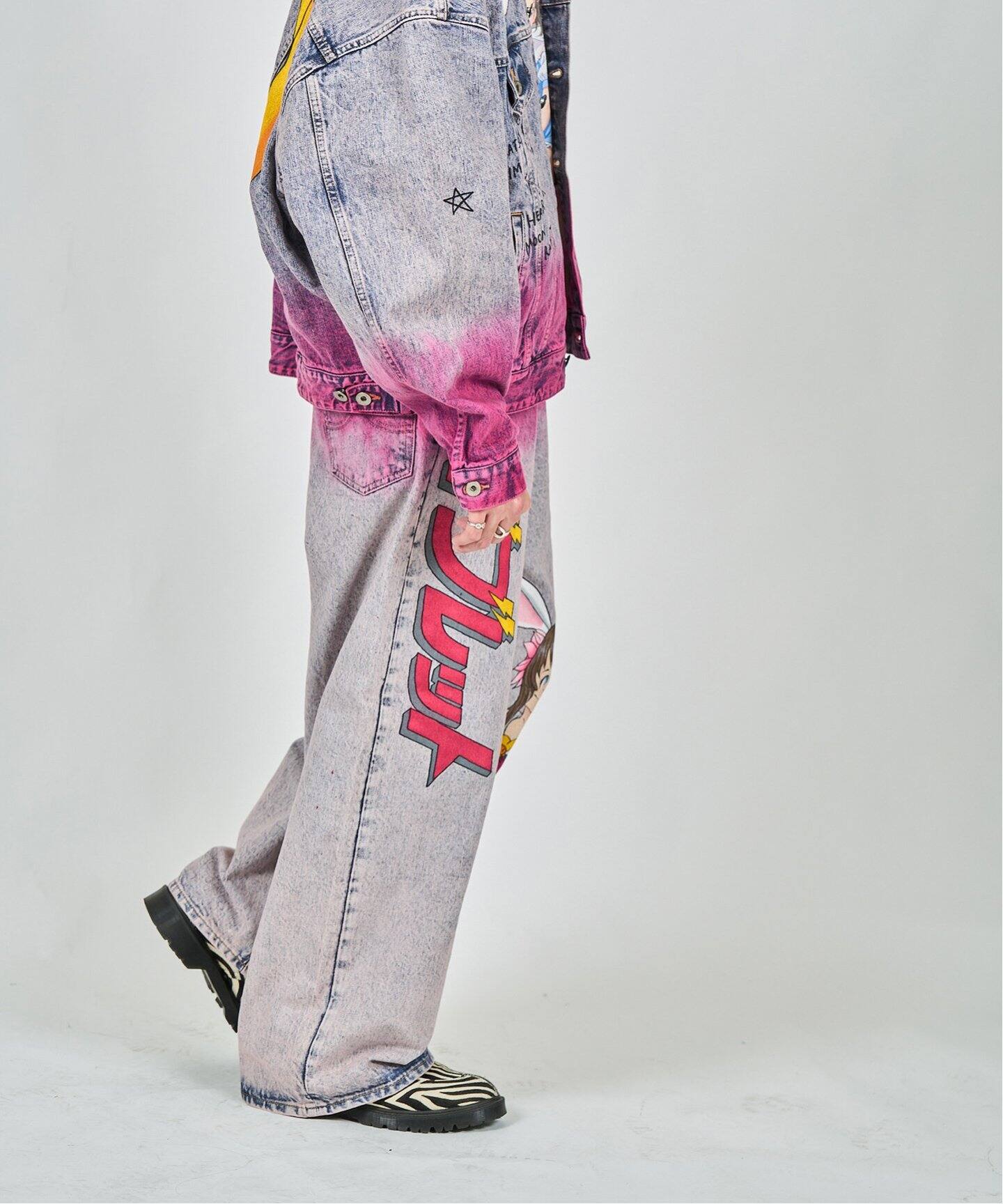 doublet / ダブレット】ANIME HAND-PAINTING DENIM PANTS（デニム