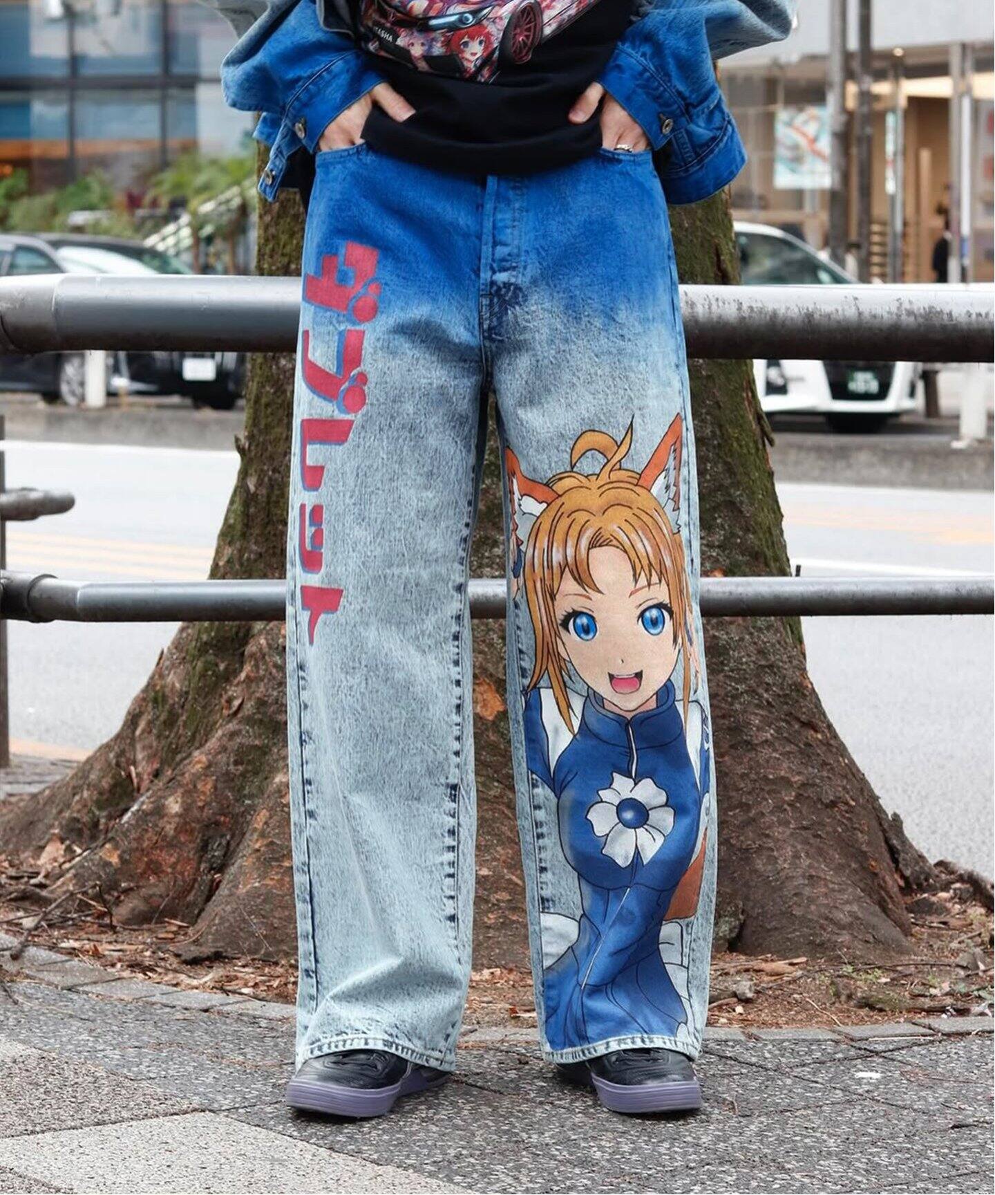 doublet / ダブレット】ANIME HAND-PAINTING DENIM PANTS（デニム  