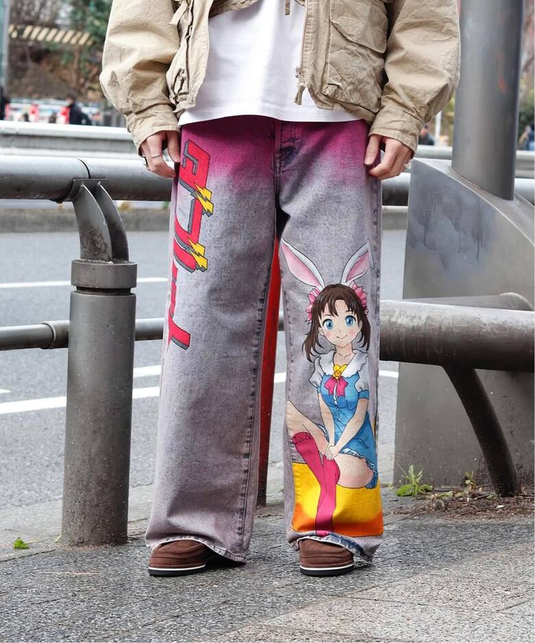 doublet / ダブレット】ANIME HAND-PAINTING DENIM PANTS（デニム 