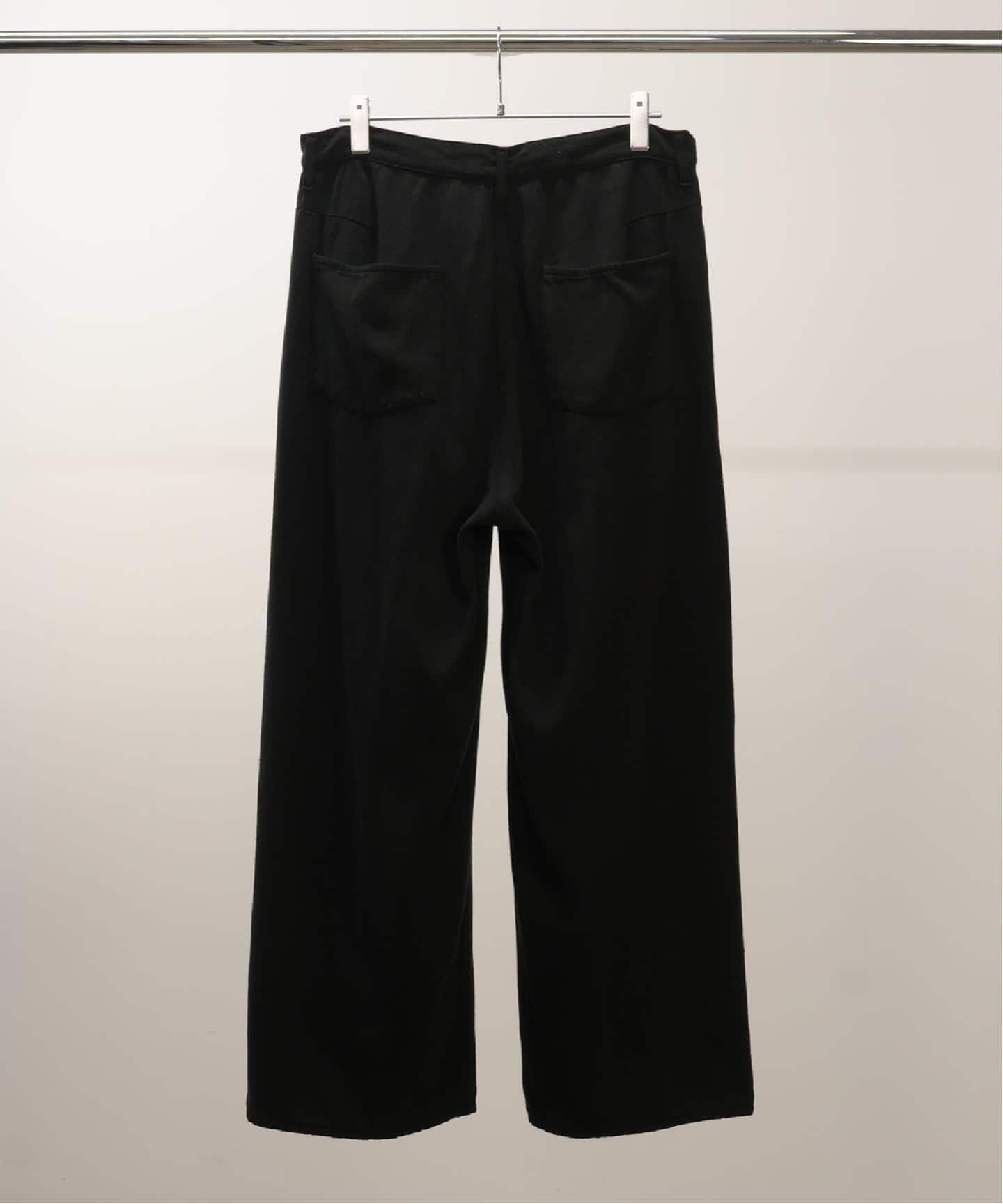 ANCELLM SILK WIDE SLACKS(BLACK) サイズ1 ANCELLM / アンセルム SILK WIDE SLACKS（スラックス）｜WISM