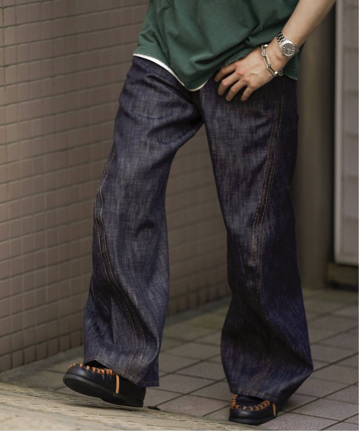 NVRFRGT / ネヴァーフォーゲット 3D TWISTED WIDE LEG JEANS R.IND