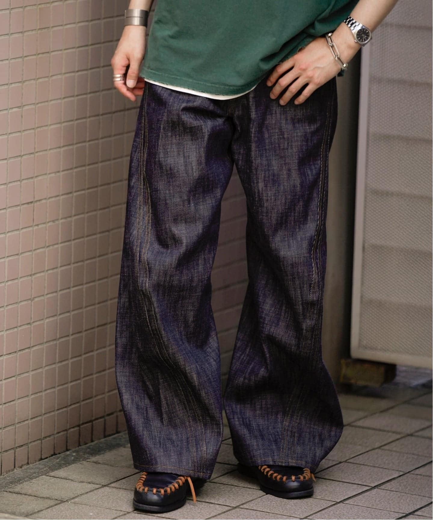 NVRFRGT / ネヴァーフォーゲット 3D TWISTED WIDE LEG JEANS R