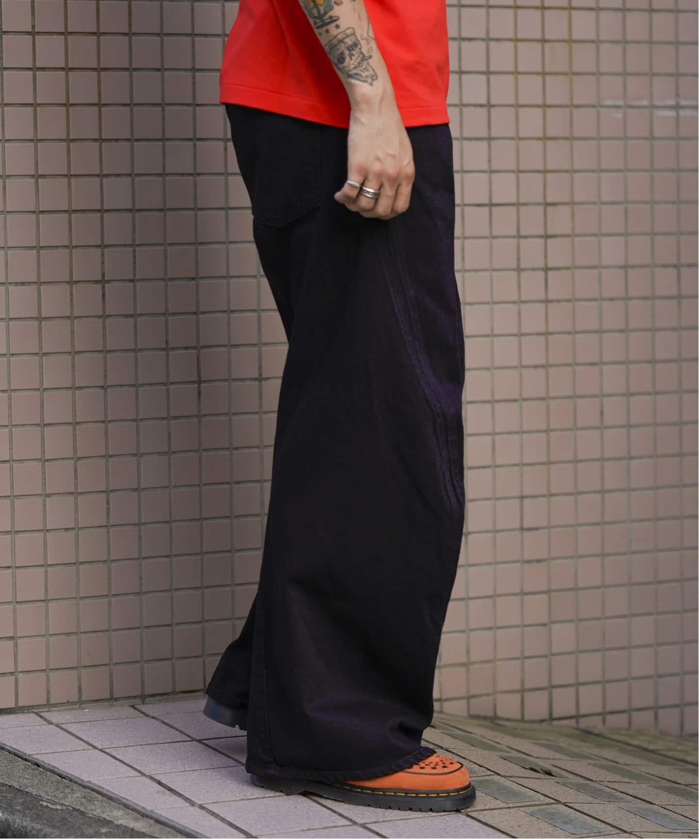 NVRFRGT / ネヴァーフォーゲット 3D TWISTED WIDE LEG JEANS F.BLK