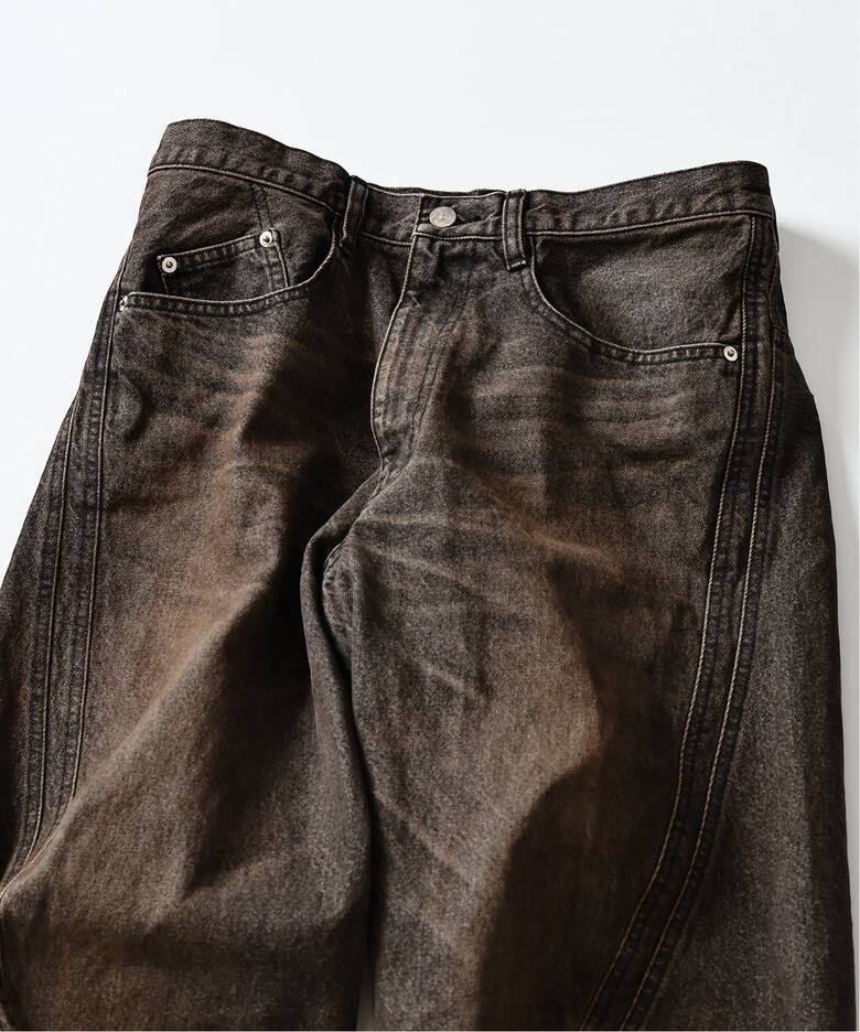 NVRFRGT / ネヴァーフォーゲット 3D TWISTED WIDE LEG JEANS MUD 