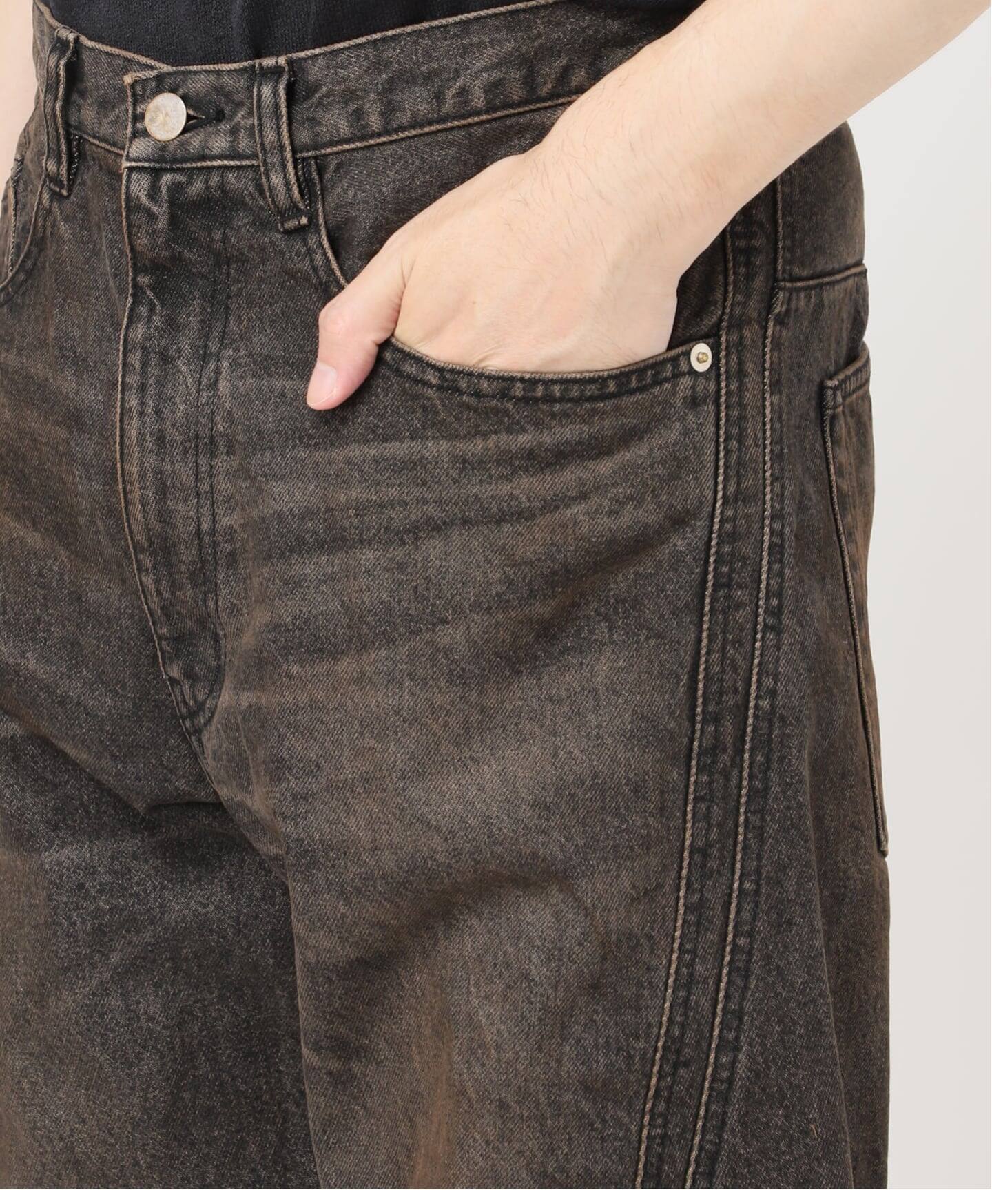 NVRFRGT / ネヴァーフォーゲット 3D TWISTED WIDE LEG JEANS MUD 