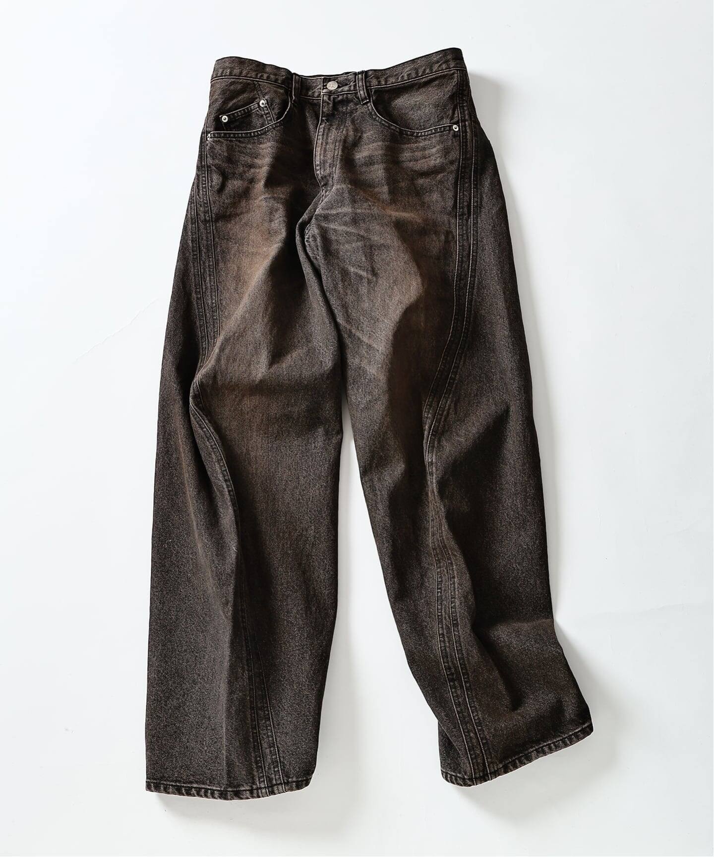 NVRFRGT / ネヴァーフォーゲット 3D TWISTED WIDE LEG JEANS MUD 