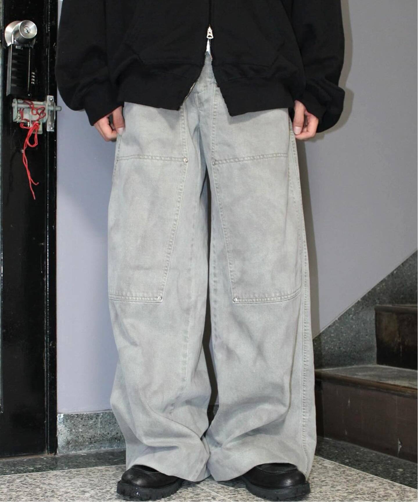 TANAKA / タナカ WORK JEAN TROUSERS-FOGGY GREEN（デニムパンツ