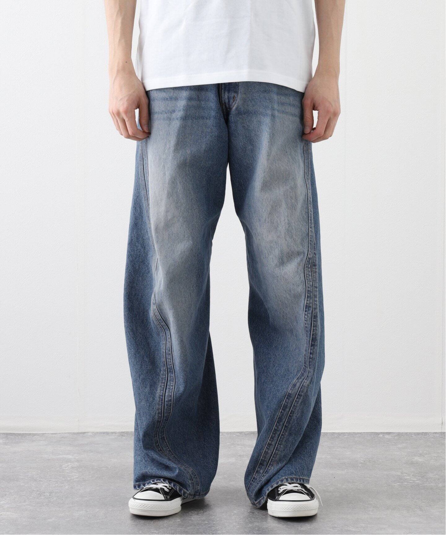パンツ NVRFRGT 3D TWISTED WIDE LEG JEANS SIZE1 3D TWISTED WIDE LEG JEANS(1 BLACK): NVRFRGT: MENS｜CONZ