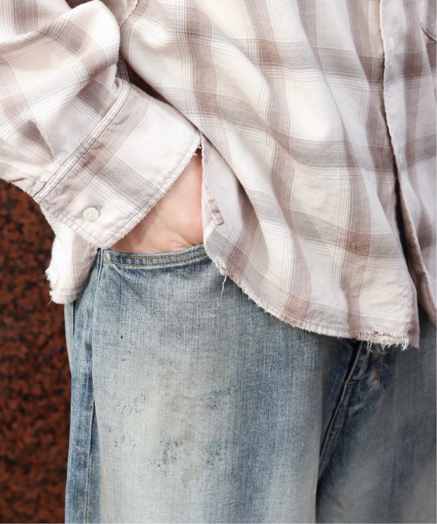 ANCELLM / アンセルム DAMAGE WIDE 5P DENIM PANTS（デニム