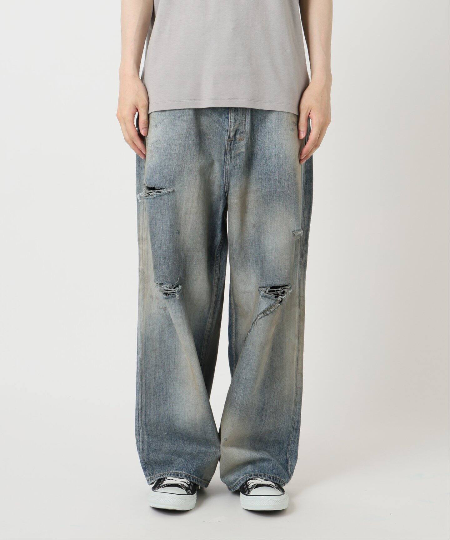 ANCELLM / アンセルム DAMAGE WIDE 5P DENIM PANTS（デニムパンツ 